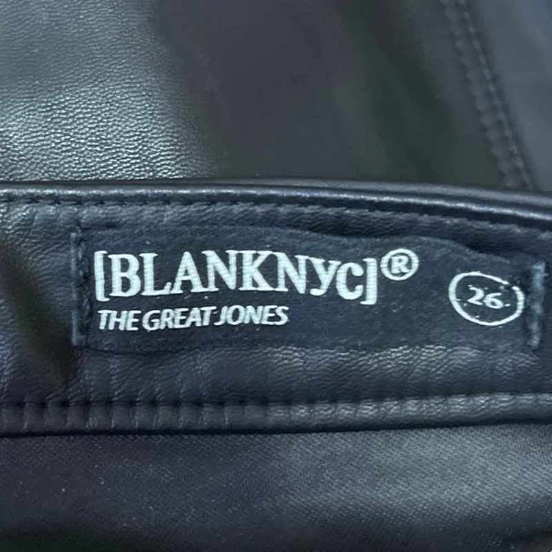 BlankNYC The Great Jones Black Faux Leather Skinny High Waist Trousers Pants 26 - Image 5