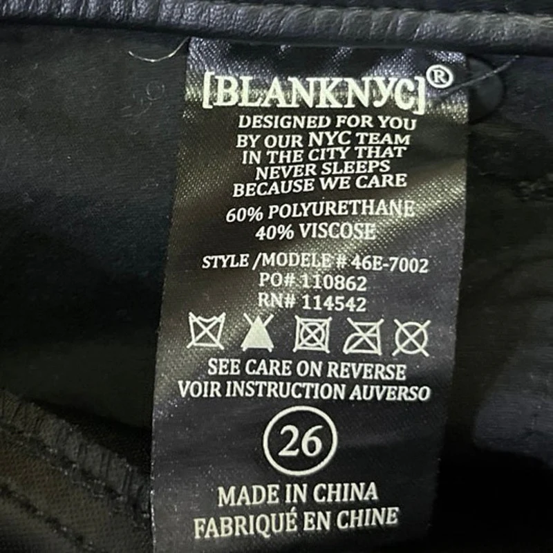 BlankNYC The Great Jones Black Faux Leather Skinny High Waist Trousers Pants 26 - Image 6