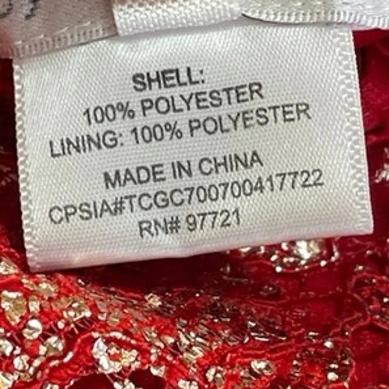 Blush by US Angels Girls Red Floral Lace Metallic Gold Fit & Flare Dress Size 8 - Image 4