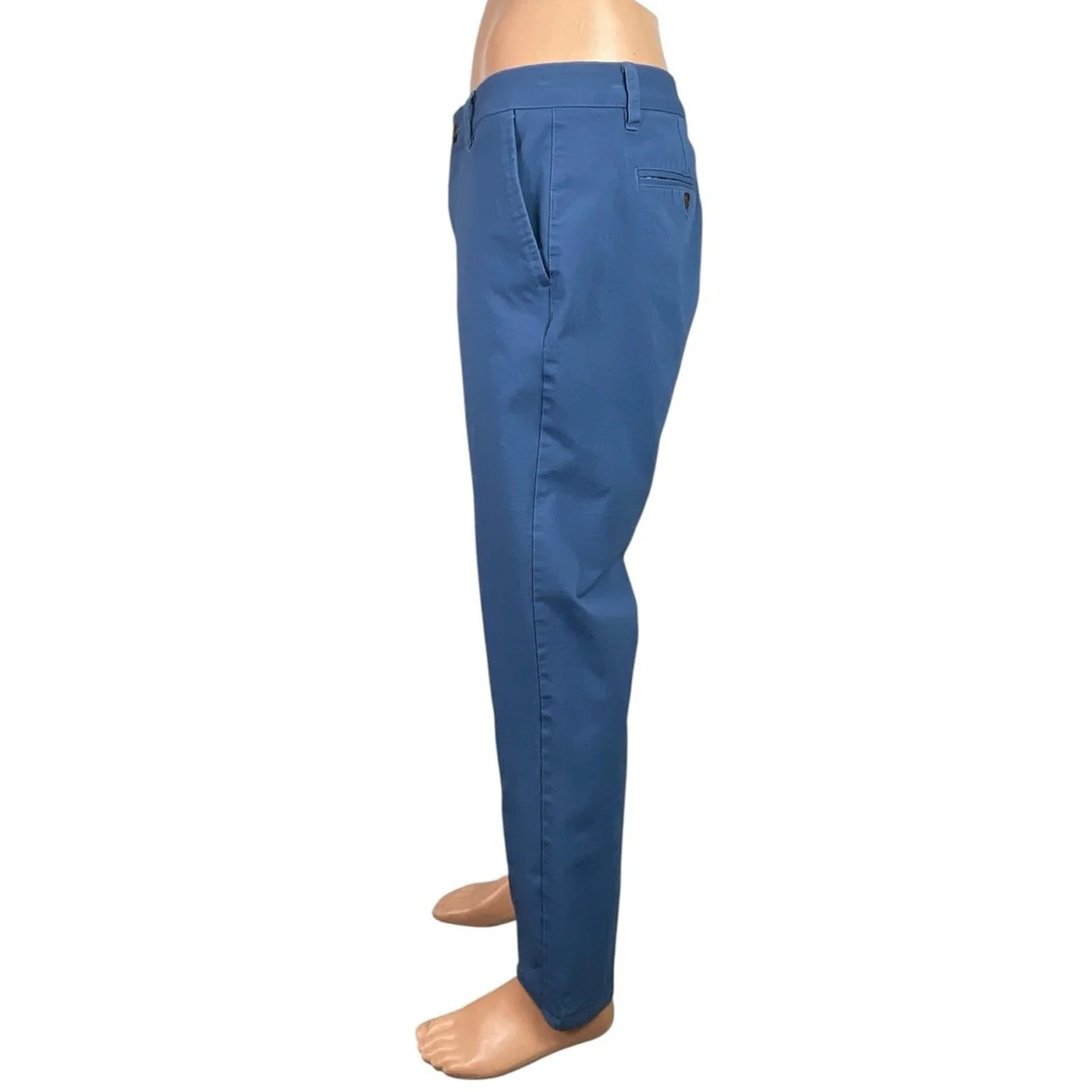 Bonobos Men's Blue Mid Rise Slim Tapered Ankle Chino Trousers Pants Size 33x32 - Image 2