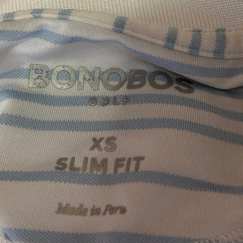 Bonobos Men's Blue Striped Slim Fit Short Sleeves Collar Golf Polo Shirt Top XS - Image 4