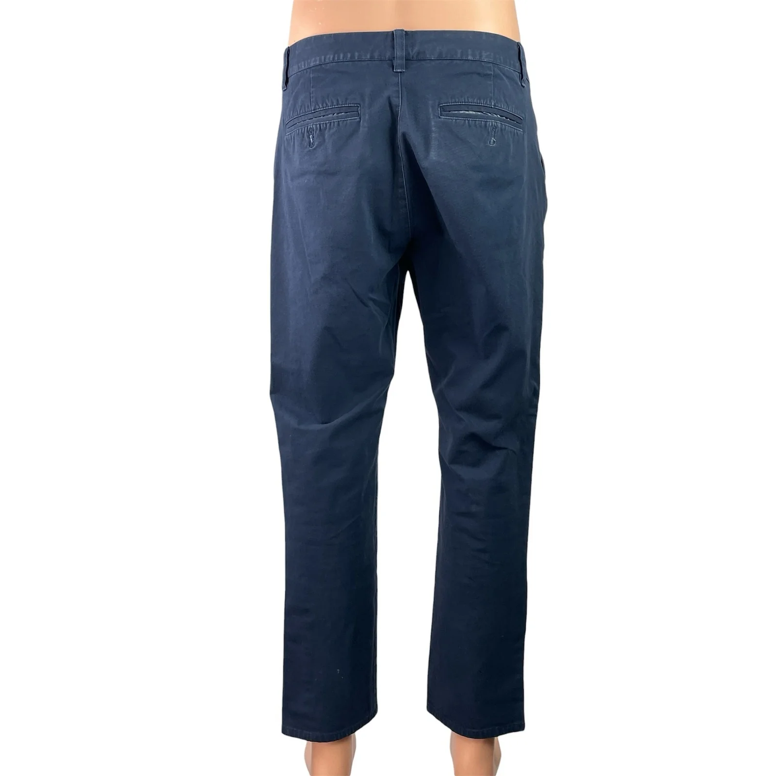 Bonobos Men's Navy Blue Mid Rise Straight Leg Chino Khaki Trousers Pants 32x30 - Image 3