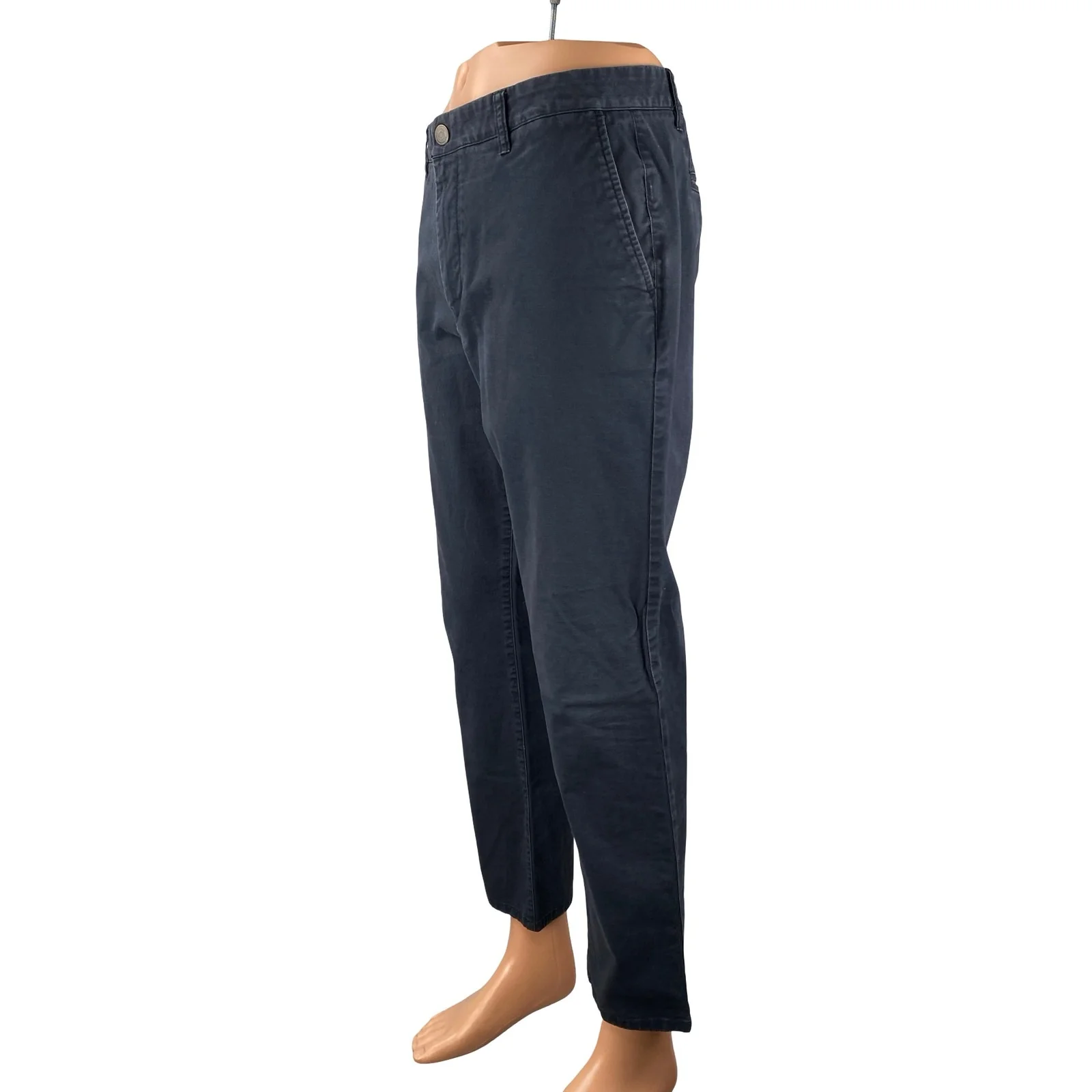Bonobos Men's Navy Blue Tapered Straight Mid Rise Chino Denim Jeans Size 35 - Image 3
