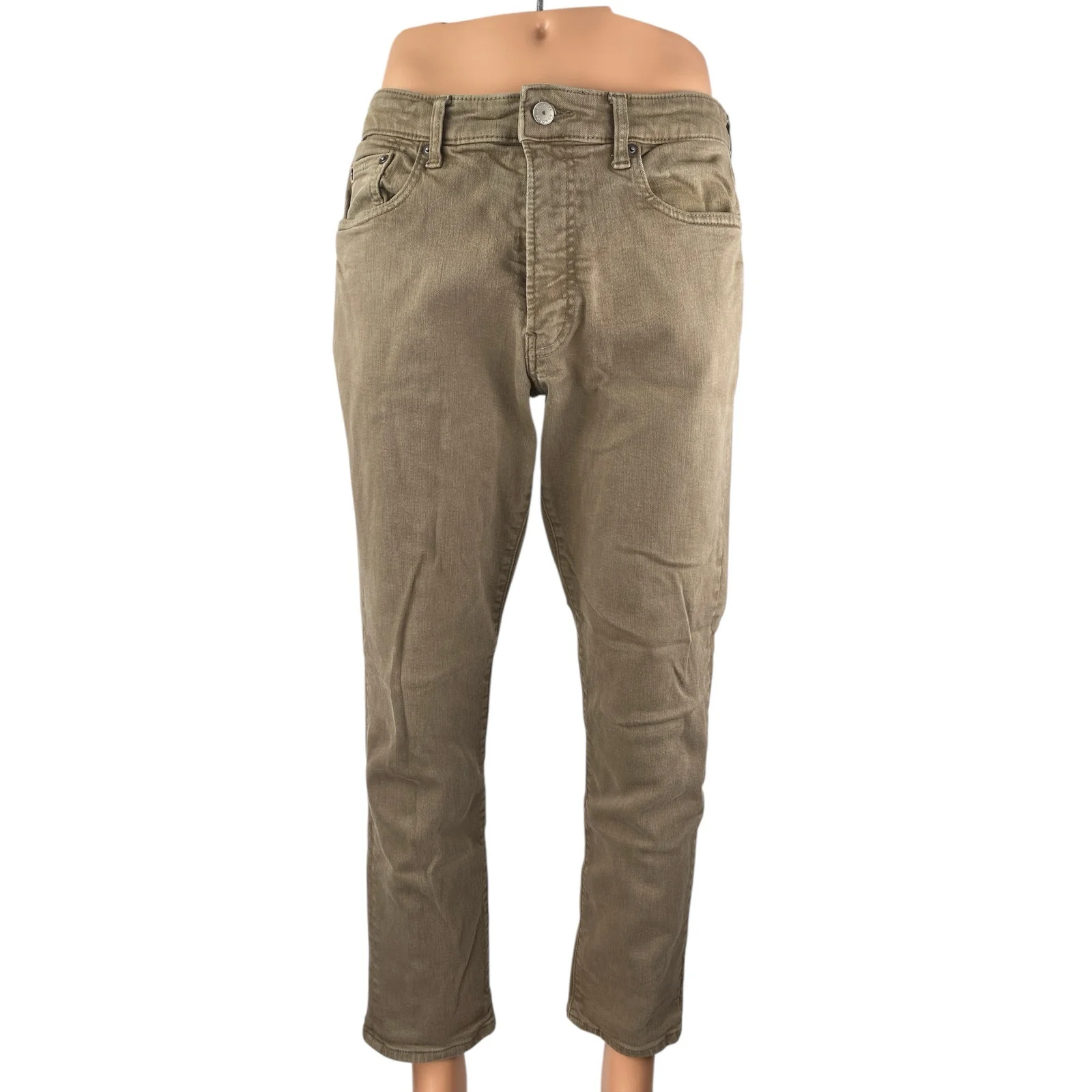 Bonobos Women's Khaki High Rise Straight Leg Trousers Chino Khaki Pants Size 34