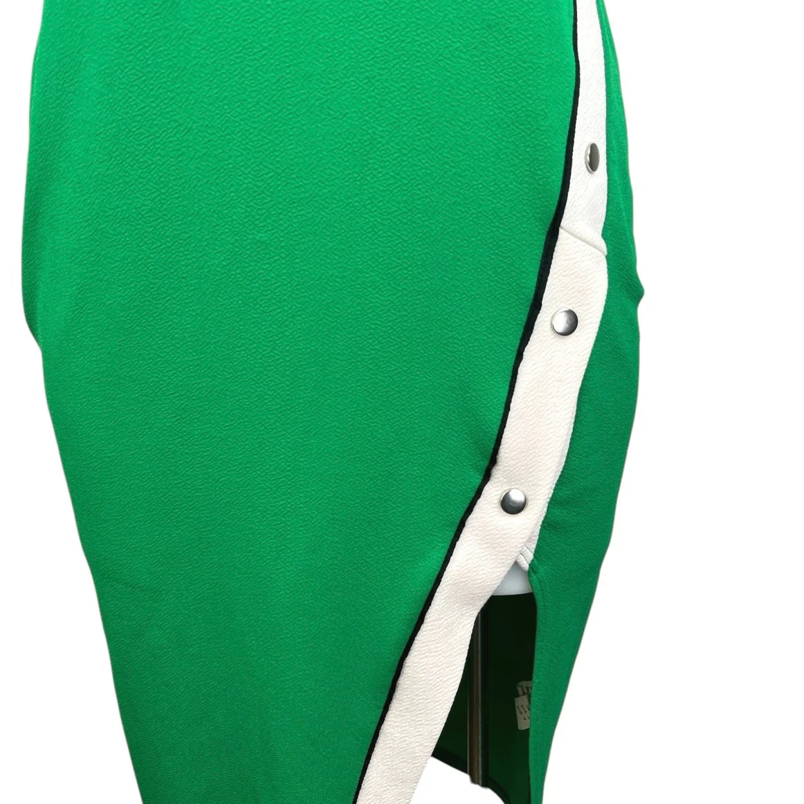 Boohoo Green Sleeveless Asymmetrical Button Slit Mini Bodycon Tank Dress Size 14 - Image 3