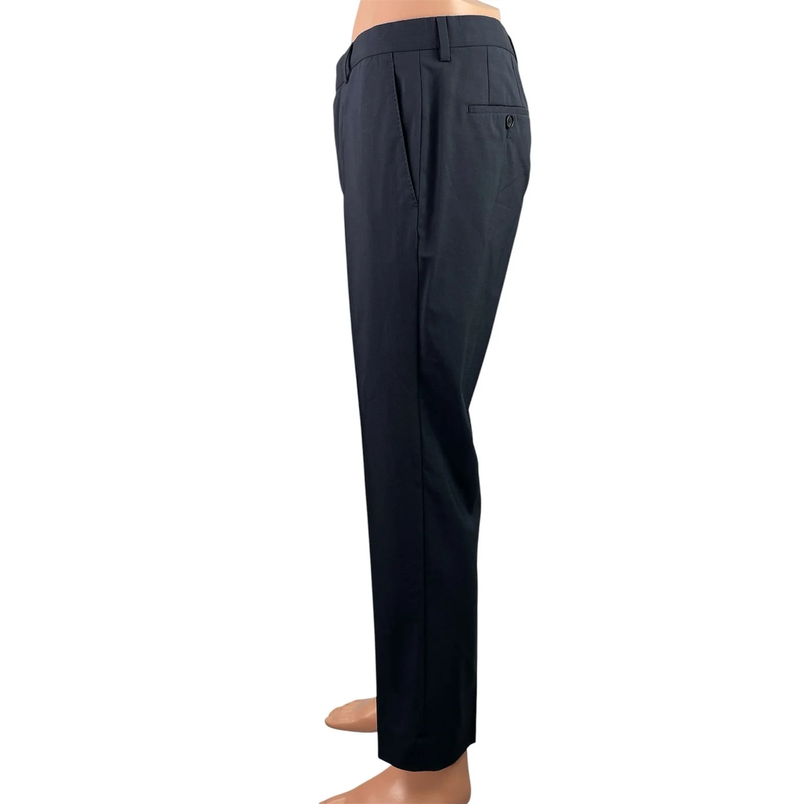 Boss Hugo Boss Men's Black Straight Leg Pleated Trousers Dress Pants Size 32 - Image 2