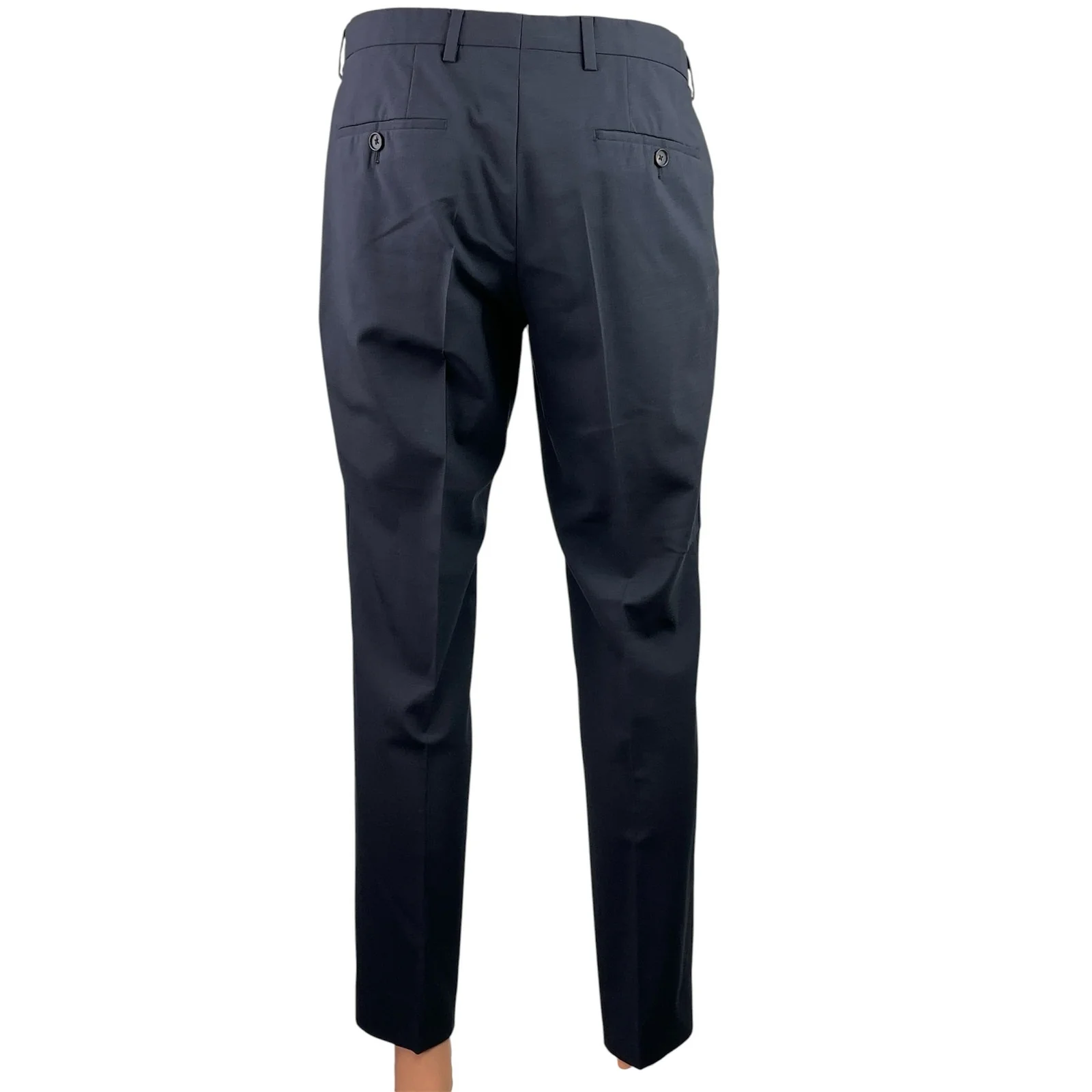 Boss Hugo Boss Men's Black Straight Leg Pleated Trousers Dress Pants Size 32 - Image 3