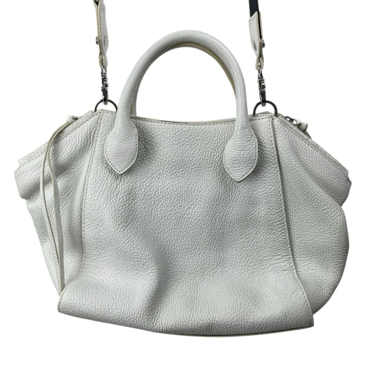Botkier Vivi White Angled 100% Leather Band Crossbody Bag Satchel Handbag OS - Image 2