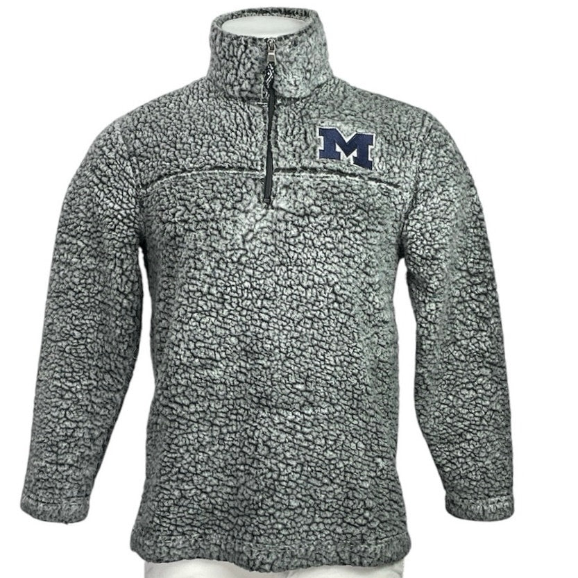 Boxercraft Michigan Wolverines Men's Sherpa Fleece Zip Sweatshirt Sweater Top S - Image 4