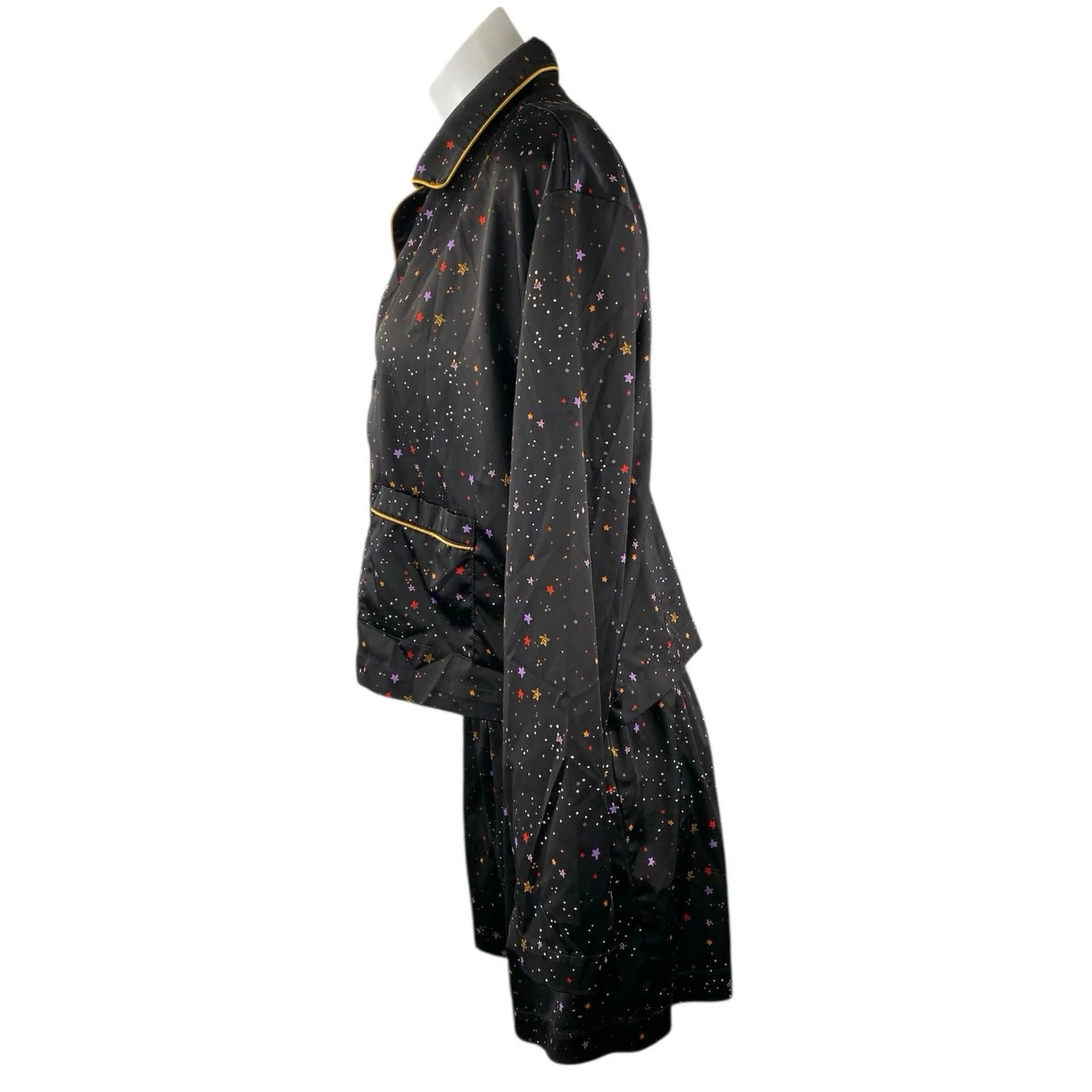 BP. X Claudia Sulewski Satin Star Long Sleeve Button Down Sleepwear Pajama Set M - Image 3
