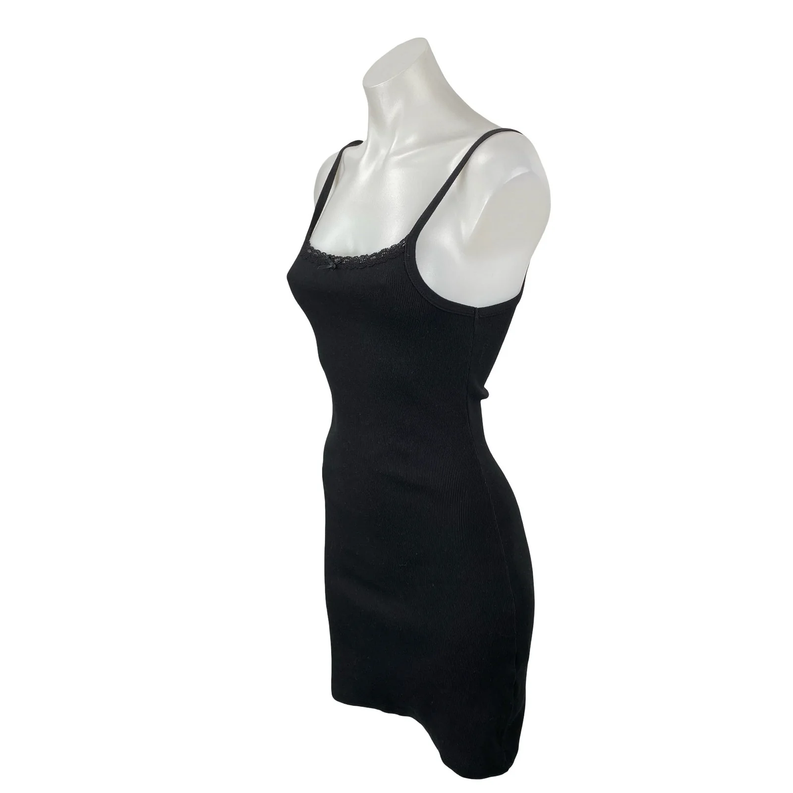 Brandy Melville Belle Lace Black Sleeveless Mini Cami Tank Slip Bodycon Dress S - Image 2