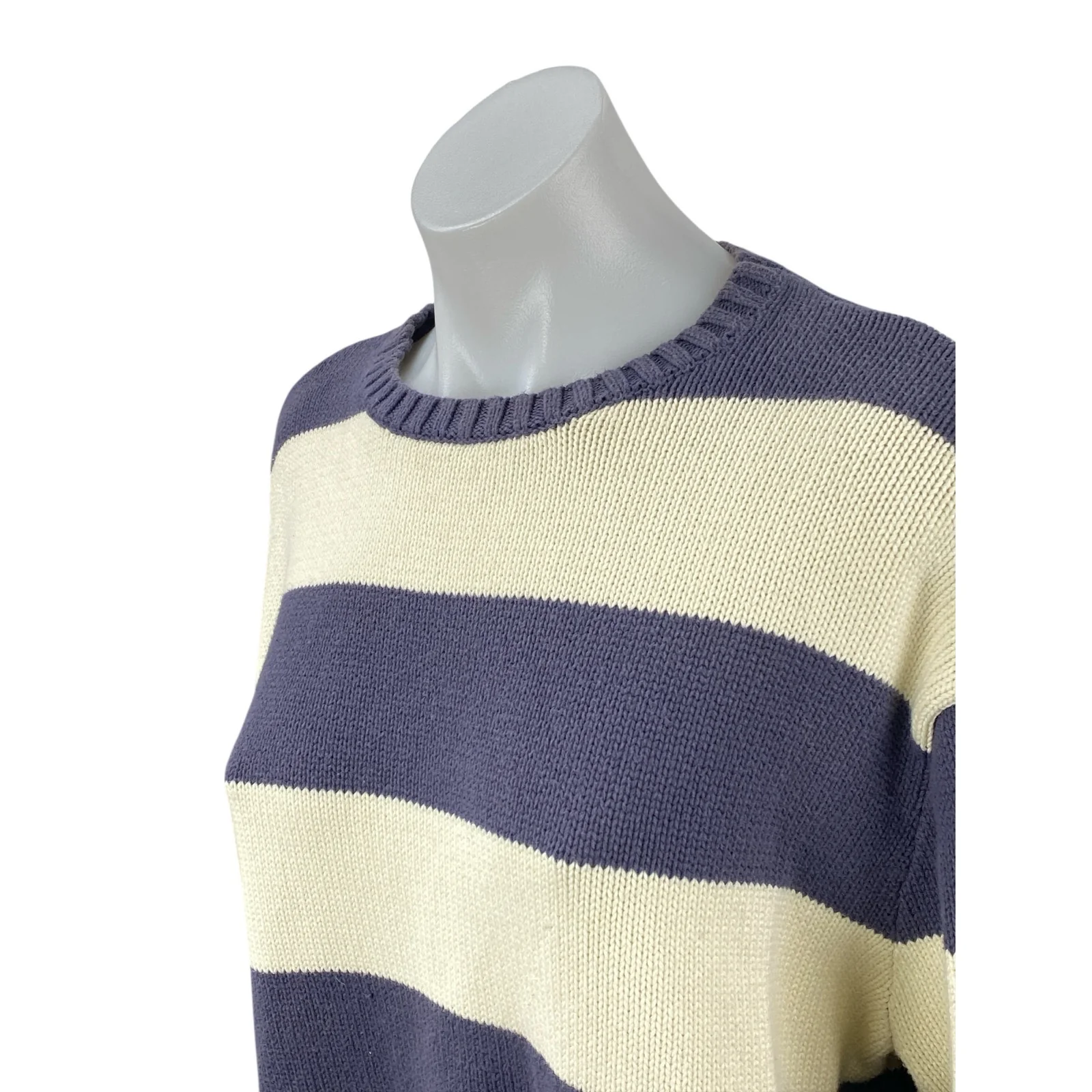 Brandy Melville Brianna Striped Crew Neck Long Sleeve Sweatshirt Sweater Top L - Image 2