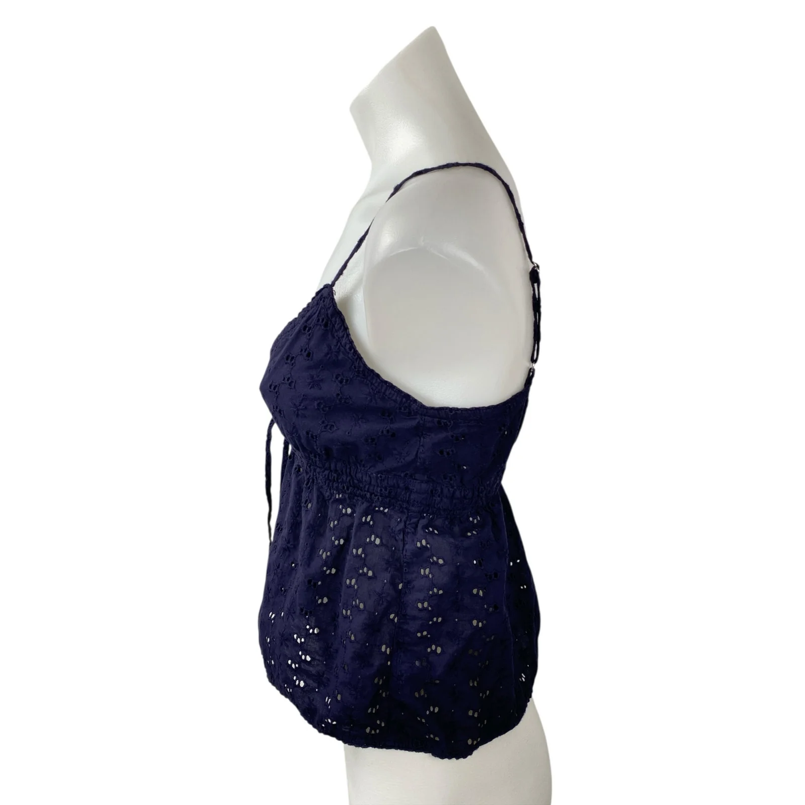 Brandy Melville Edith Blue Floral Eyelet V Neck Sleeveless Camisole Tank Top S - Image 3