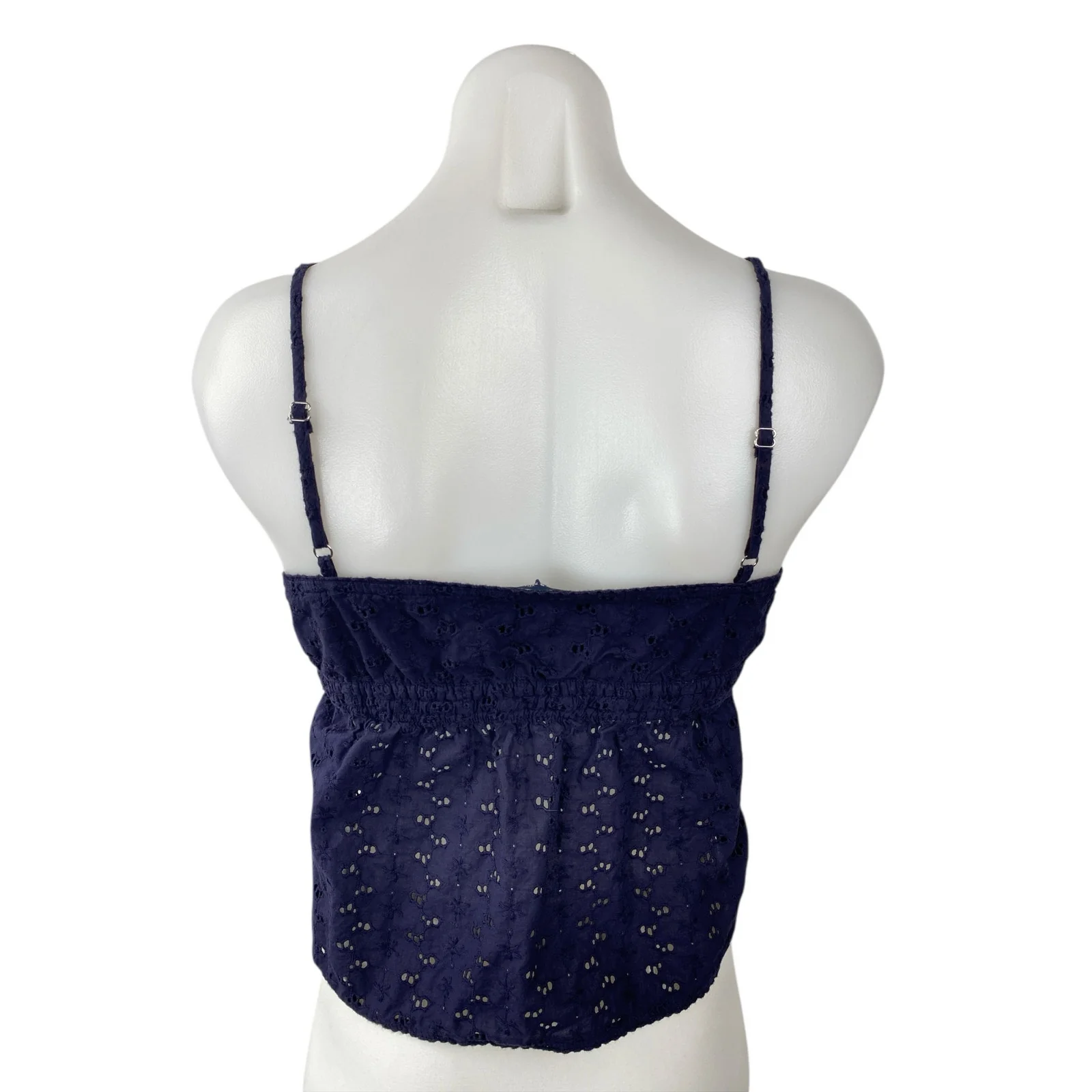 Brandy Melville Edith Blue Floral Eyelet V Neck Sleeveless Camisole Tank Top S - Image 4