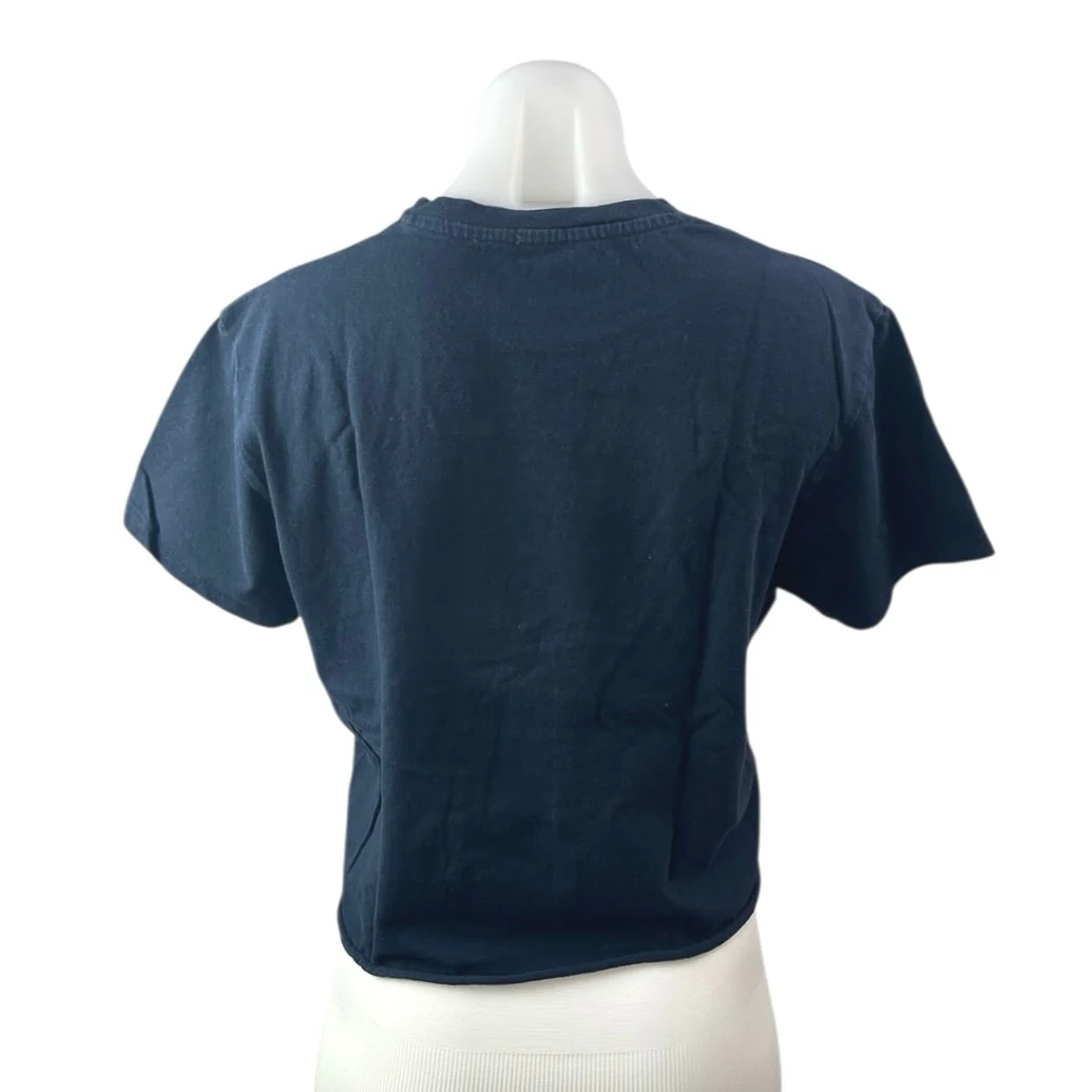 Brandy Melville J Galt Navy Blue Florence Short Sleeve Crop T Shirt Tee Top Sz S - Image 3