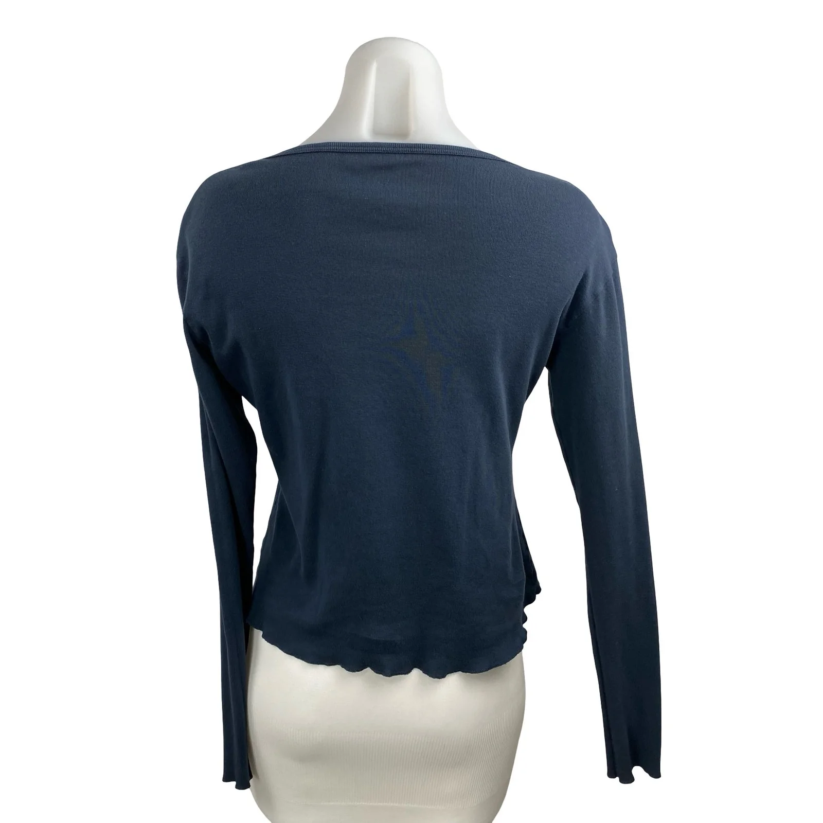 Brandy Melville Paige Blue V Neck Long Sleeve Button Down Cardigan Sweater Top S - Image 4