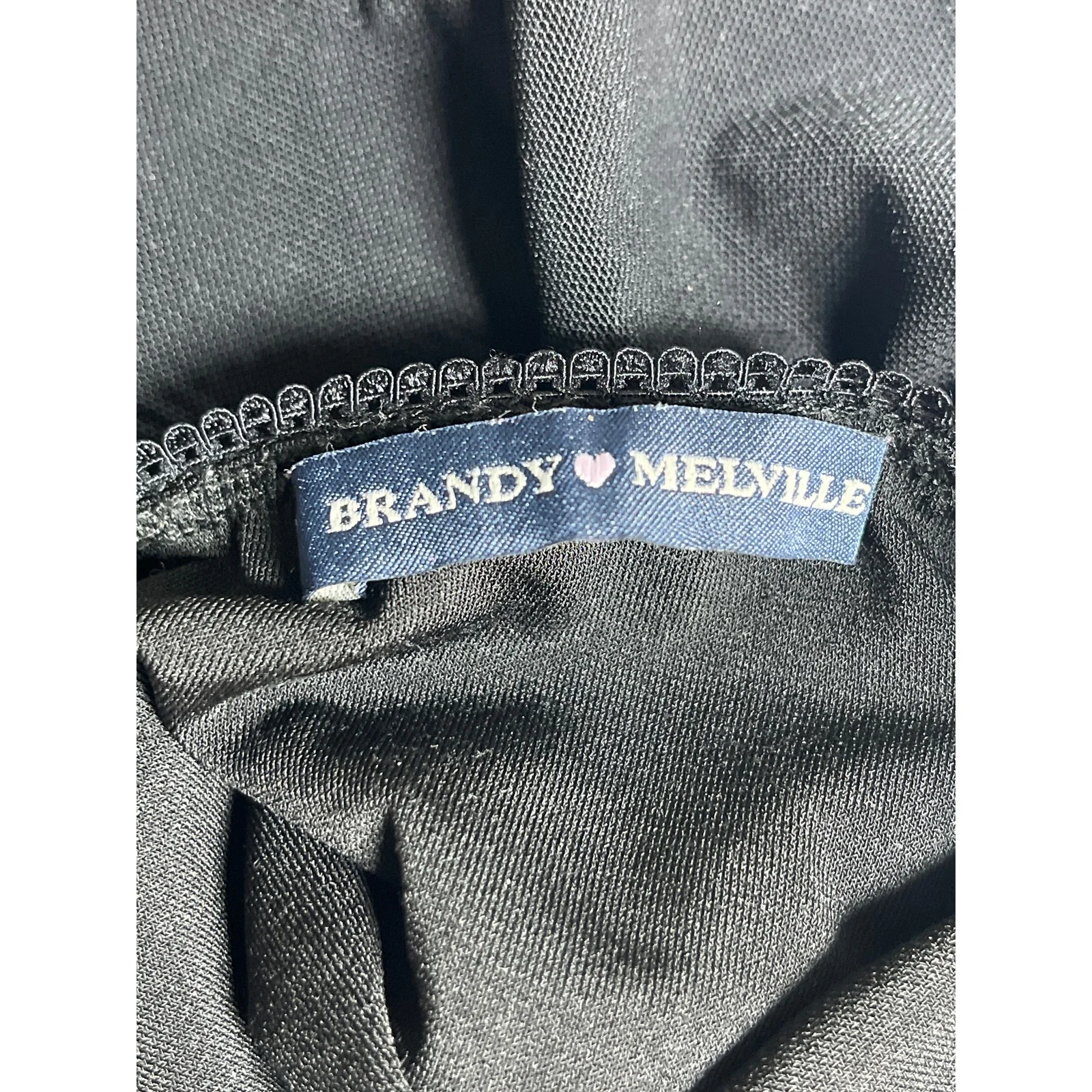 Brandy Melville Women's Black Elastic Waist Sheer Mini A-LineSlip Skirt Size S/M - Image 3