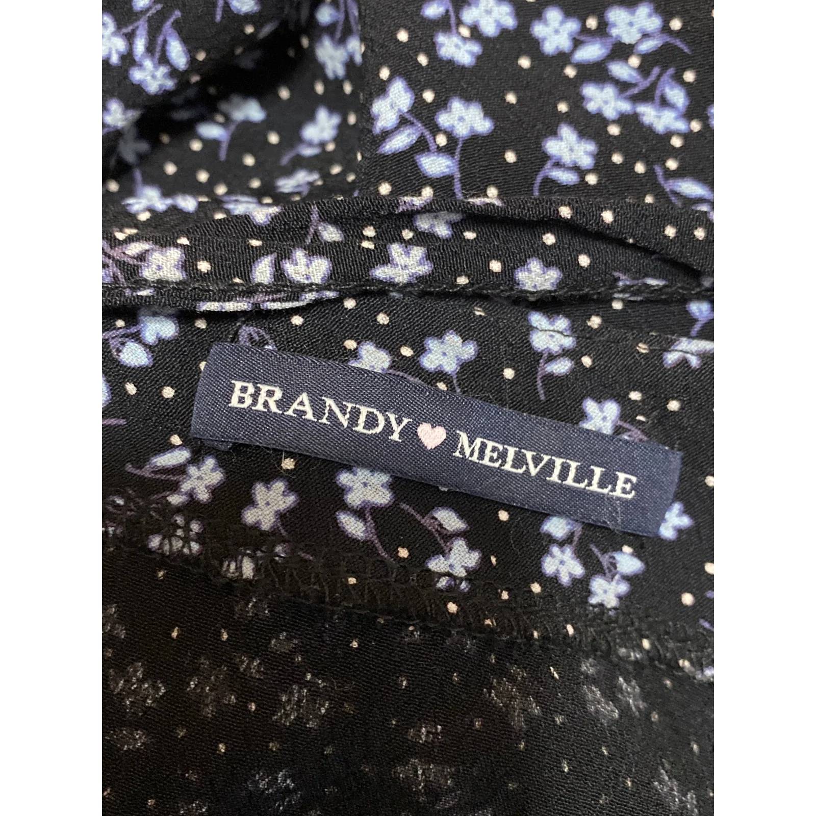 Brandy Melville Women's Black Floral Shirred Tie Mini A Line Slip Skirt One Size - Image 3