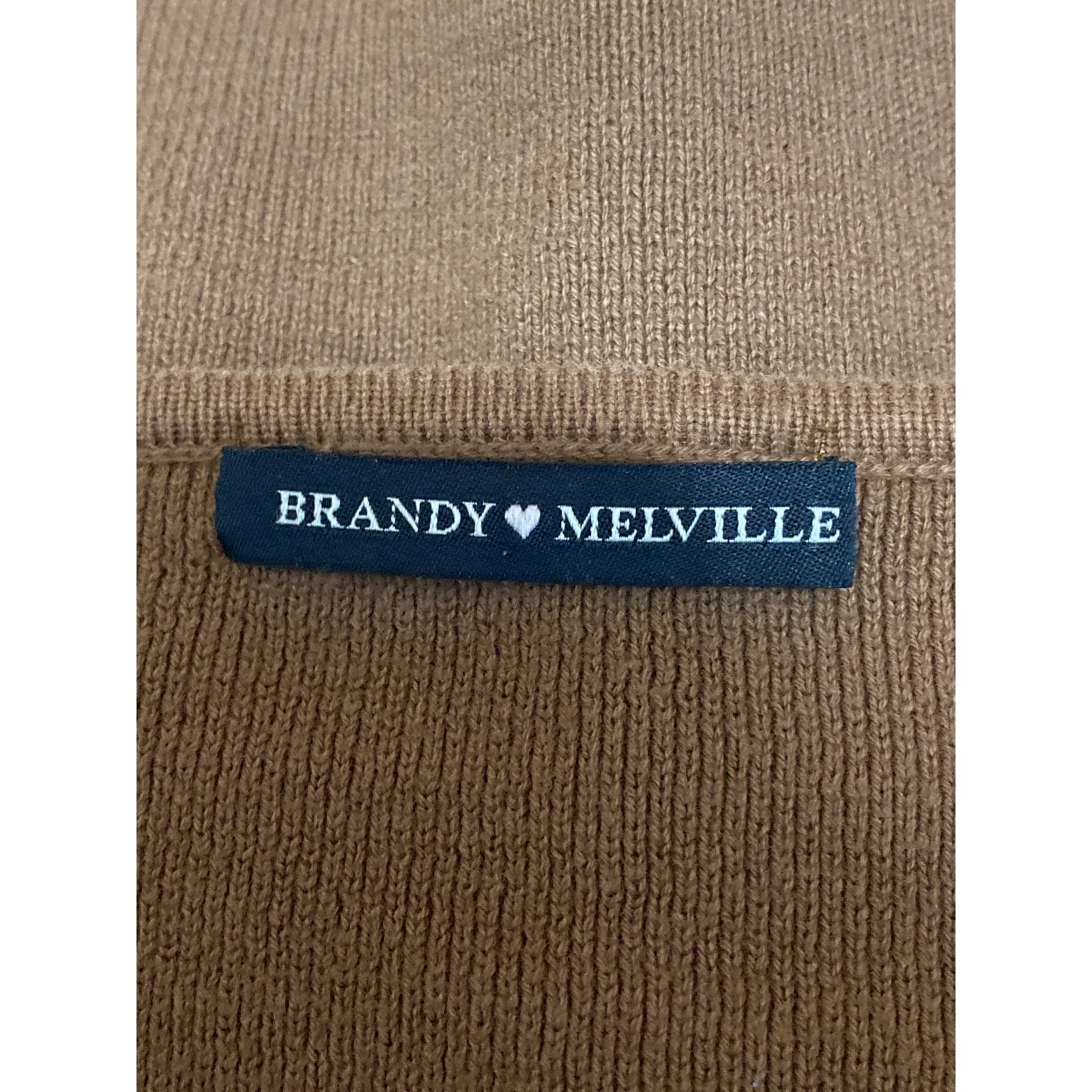 Brandy Melville Women's Brown Ribbed Knit Button Up Crop Cardigan Sweater Size S - Image 5