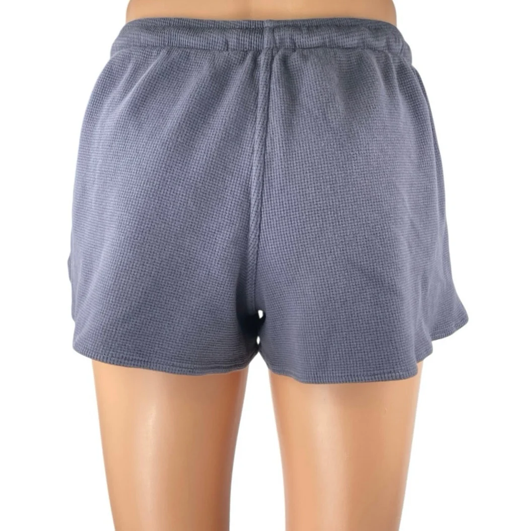 Brandy Melville Womens Purple Waffle Knit Drawstring Lounge Mini Shorts One Size - Image 3