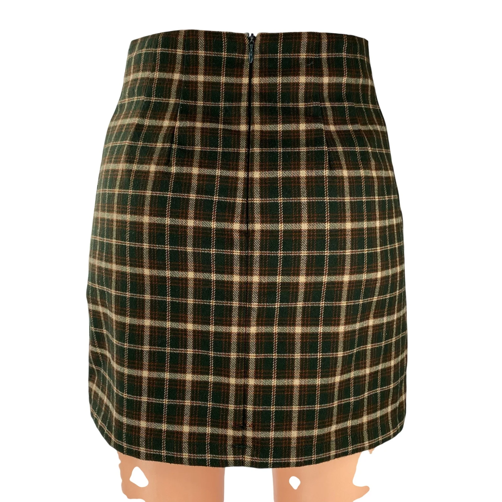 Brandy Melville X John Galt Cara Womens Plaid Check Mini Straight Pencil Skirt S - Image 2