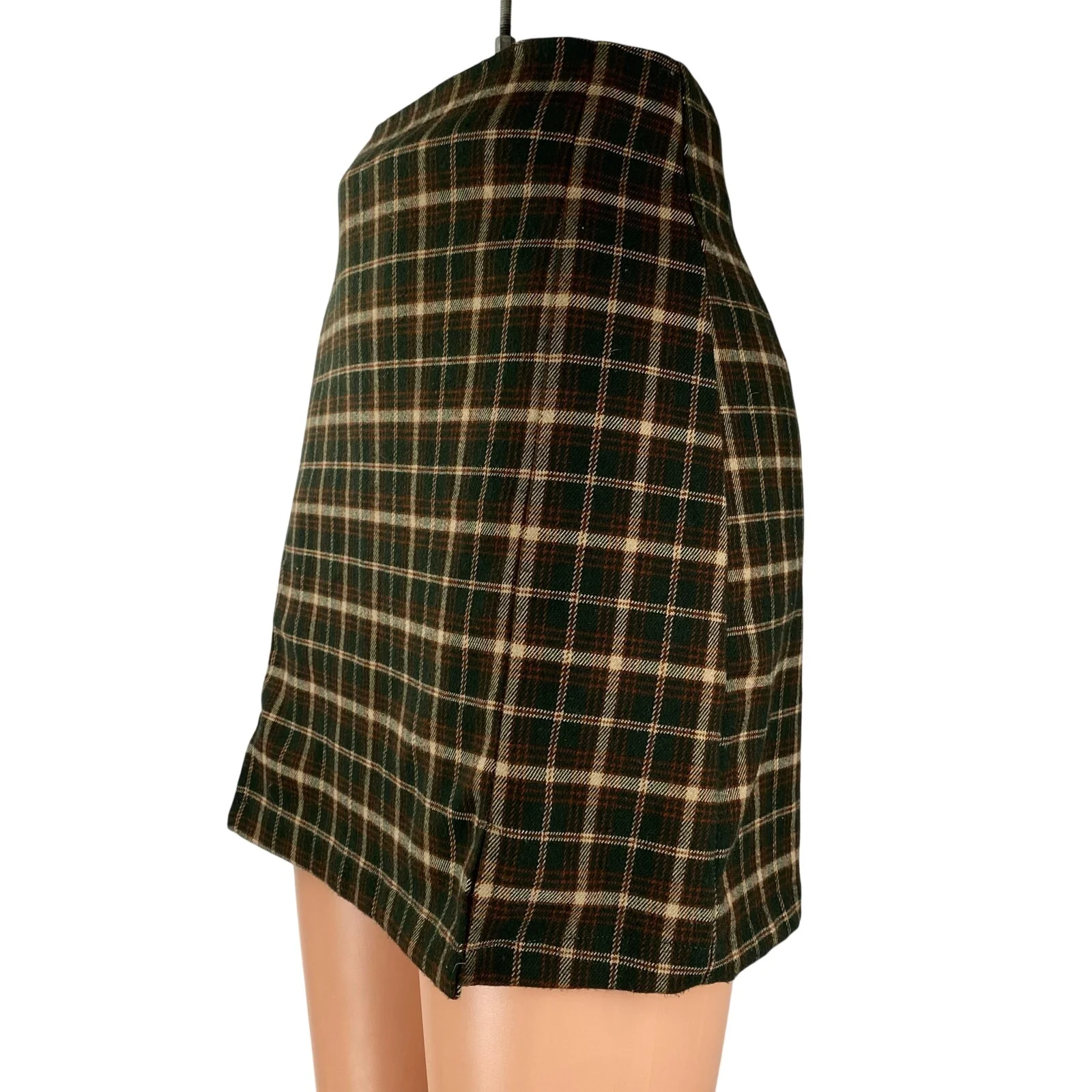 Brandy Melville X John Galt Cara Womens Plaid Check Mini Straight Pencil Skirt S - Image 3