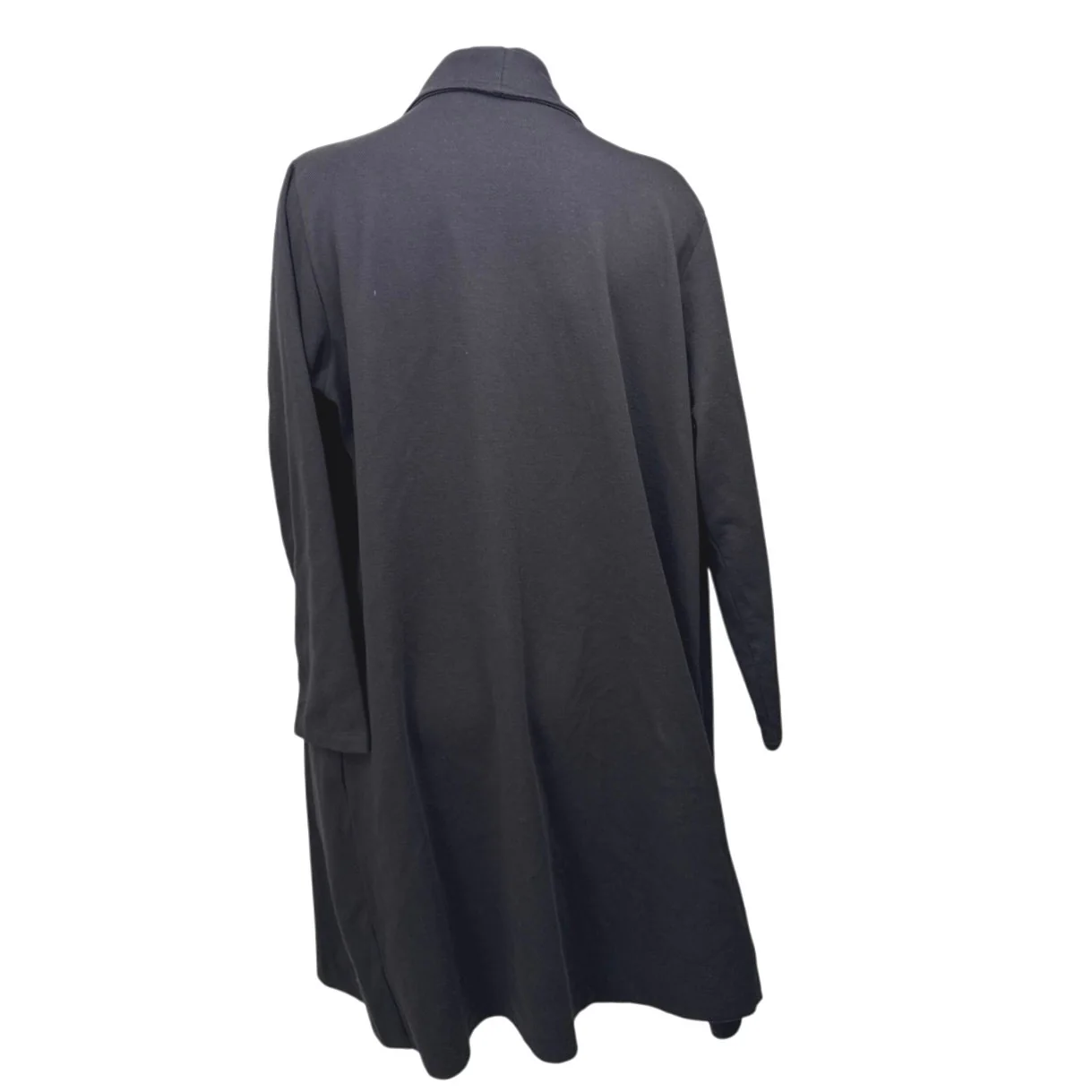 Breakout Black Draped Open Front Long Sleeve Asymmetric Cardigan Sweater Top M - Image 2