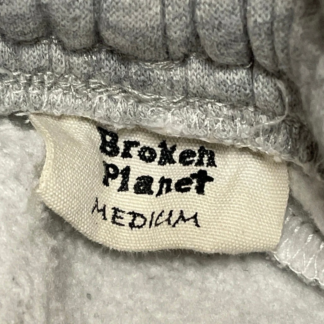 Broken Planet Women's Heather Gray Fleece High Rise Wide Leg Baggy Sweat Pants M - Image 4