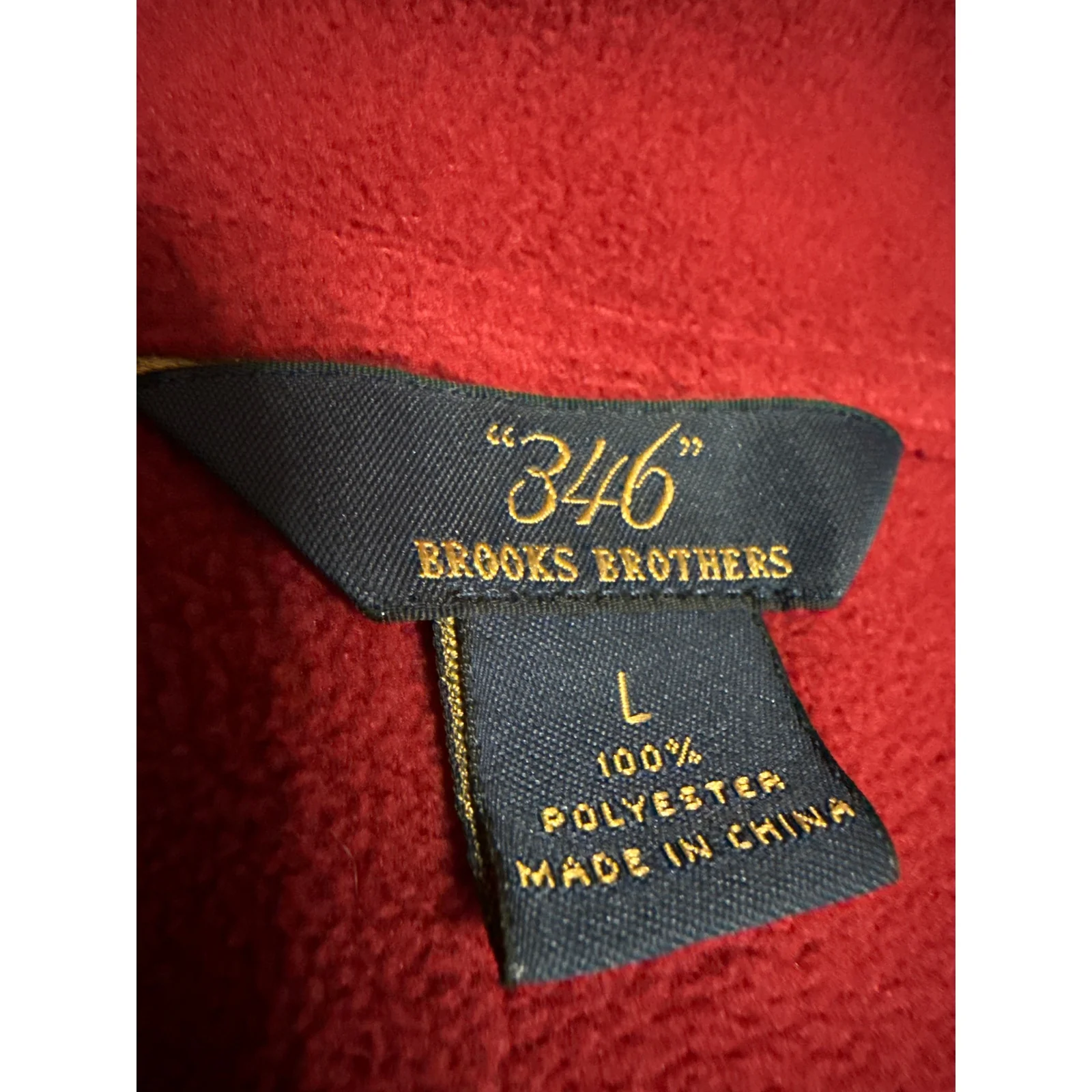 Brook Brothers 346 Mens Red Blue Sherpa Fleece Zip Up Sweater Vest Coat Jacket L - Image 3