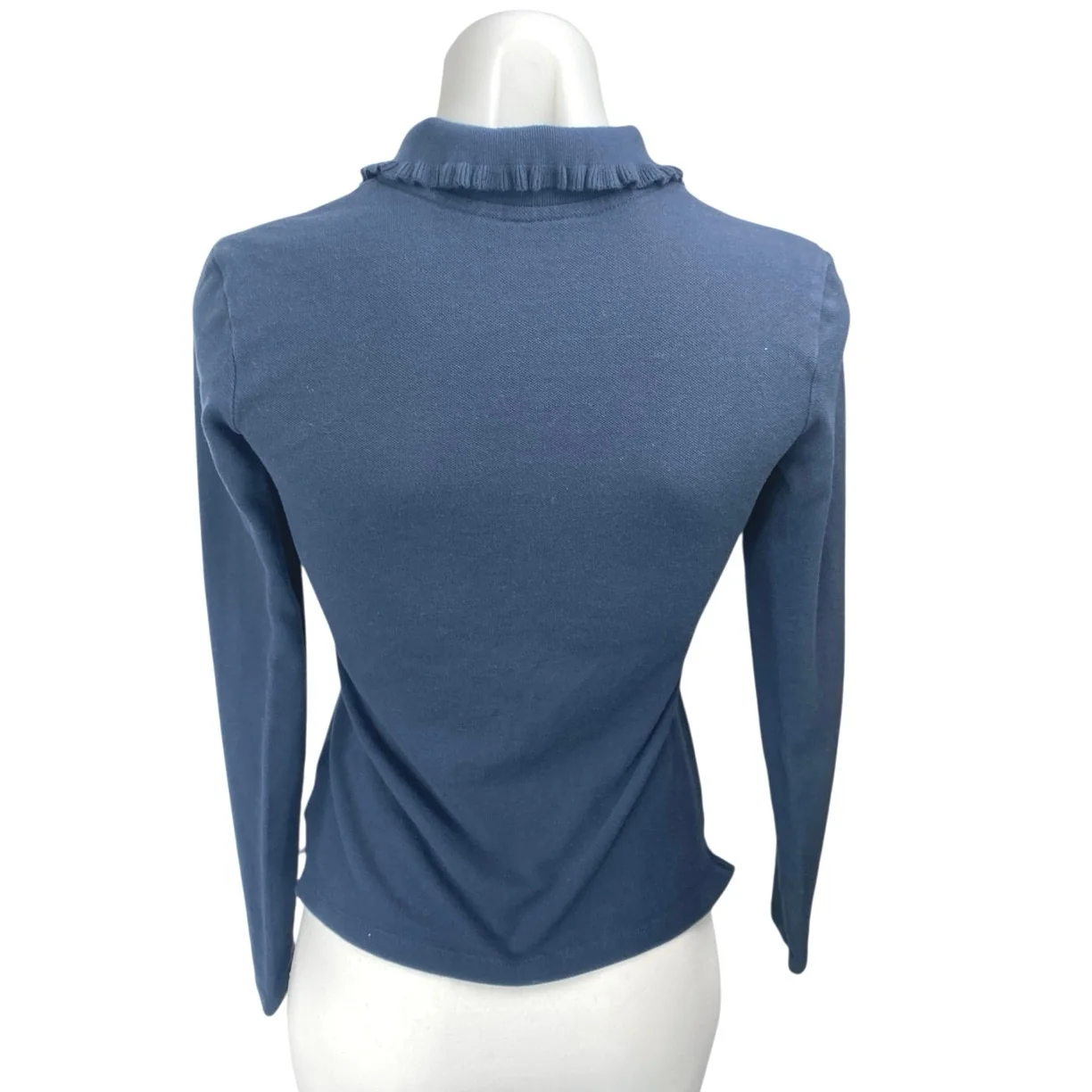 Brooks Brothers Head of Charles Blue Long Sleeve Collar Button Polo Shirt Top XS - Image 2