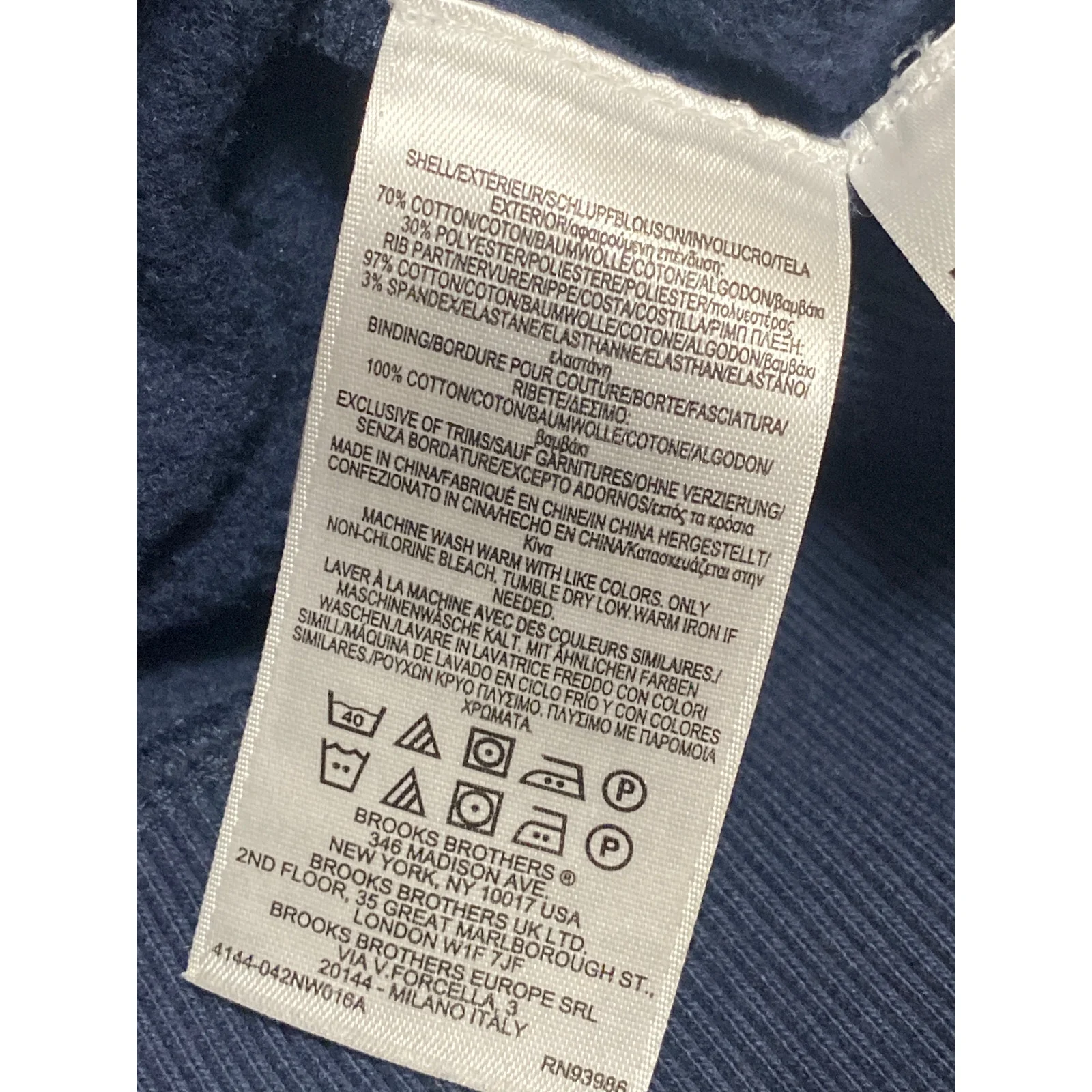 Brooks Brothers Mens Blue 1/4 Zip Mock Neck Long Sleeve Sweatshirt Sweater Top L - Image 4