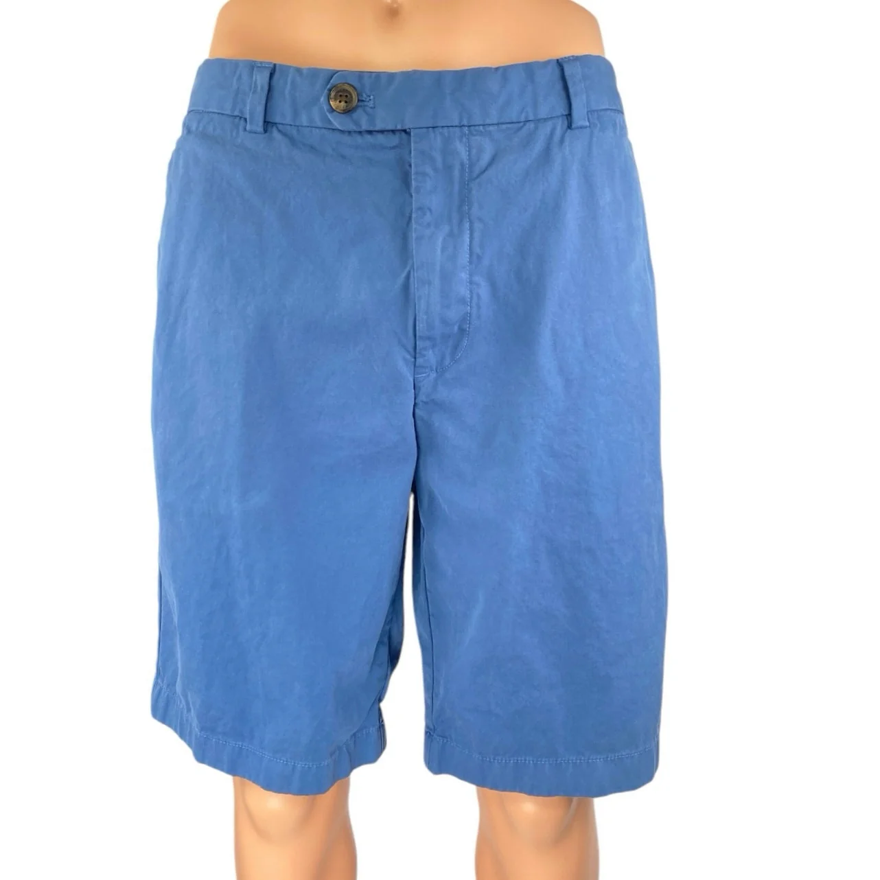 Brooks Brothers Men's Blue Cotton Khaki Chino Bermuda Casual Shorts Size 38