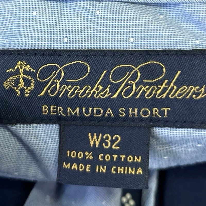 Brooks Brothers Men's Navy Blue Printed Flat Front Casual Bermuda Shorts Size 32 - Image 3