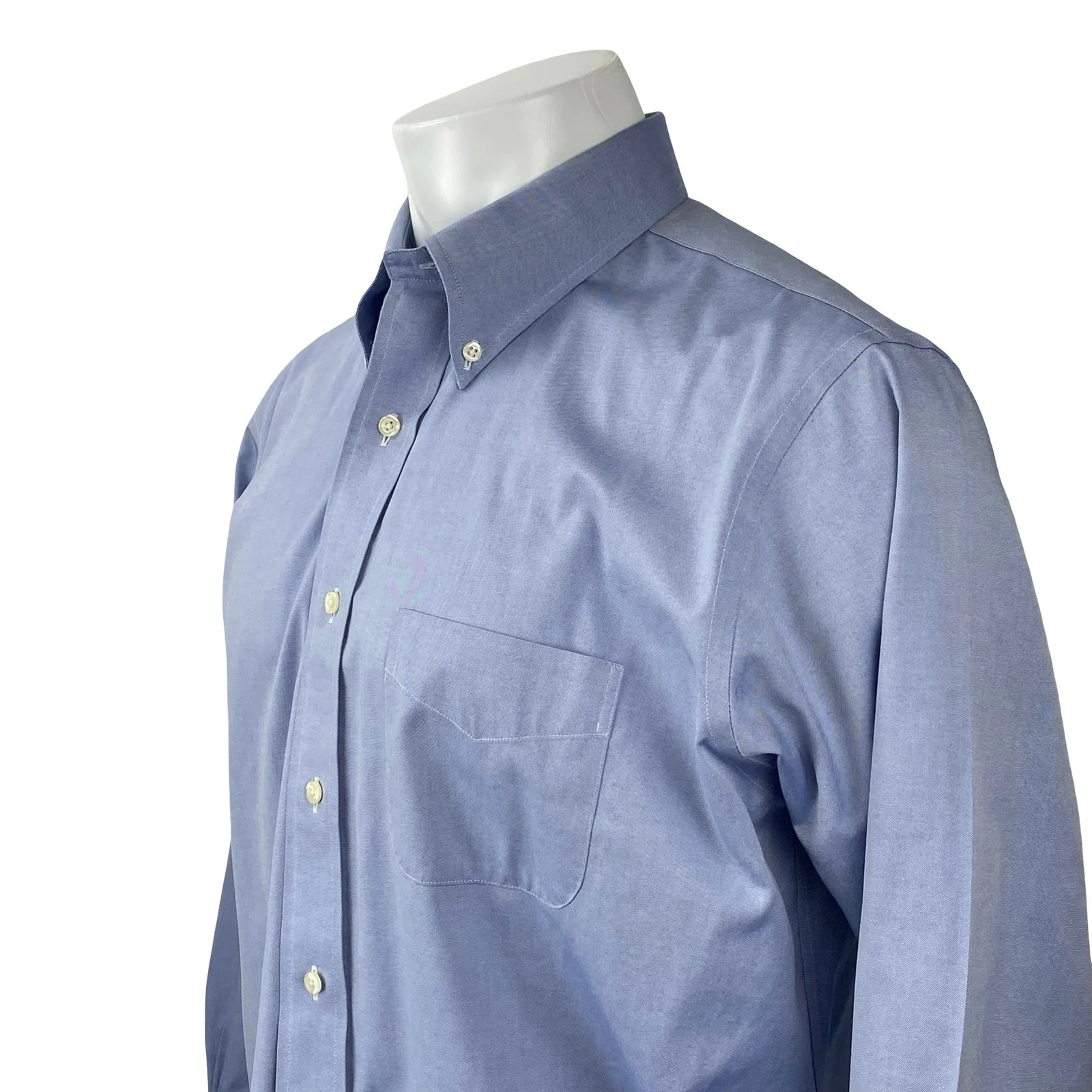 Brooks Brothers Regent Mens Blue Pocket Long Sleeve Button Up Dress Shirt Top 16 - Image 3