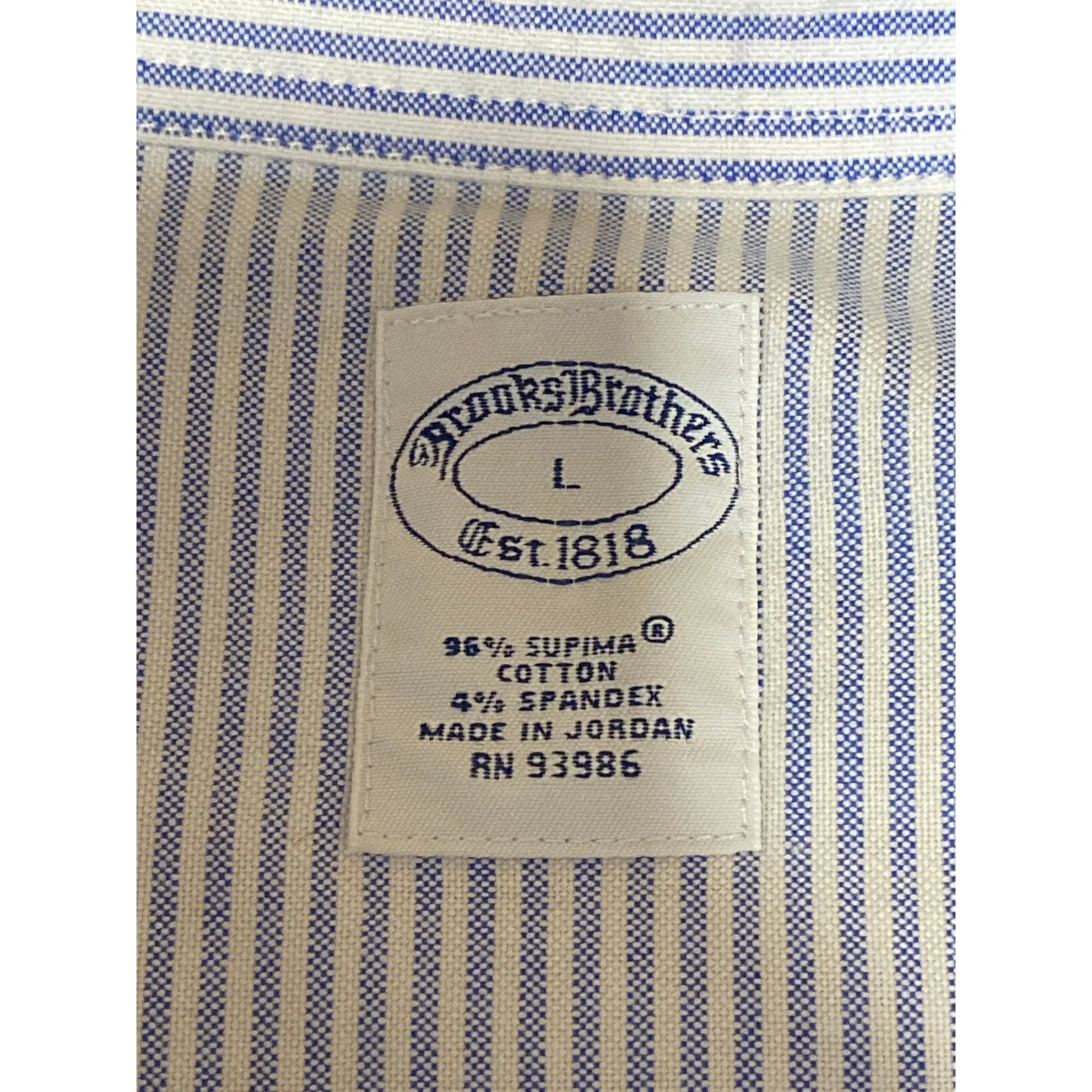 Brooks Brothers Vintage Oxford Men's Blue Collared Short Sleeve Polo Shirt Top L - Image 5