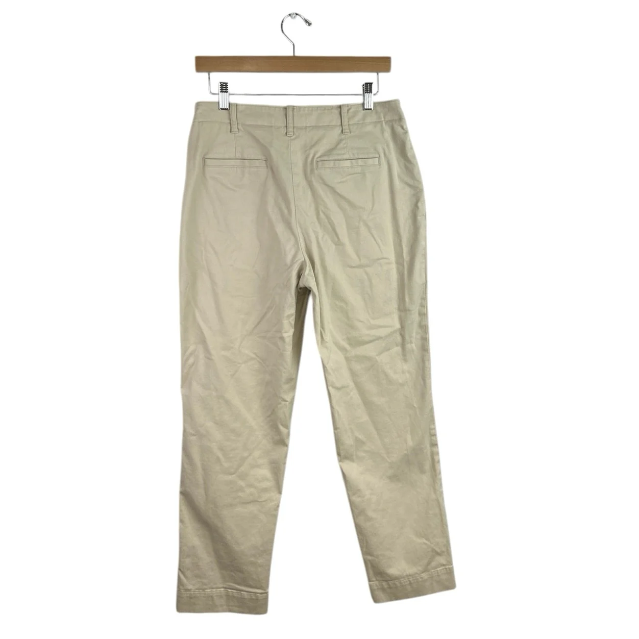 Brooks Brothers Women's Beige High Waist Straight Leg Chino Trousers Pants Sz 10 - Image 2