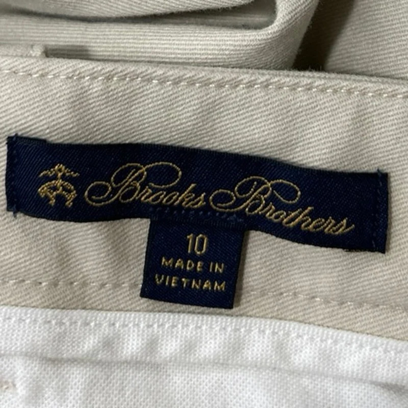 Brooks Brothers Women's Beige High Waist Straight Leg Chino Trousers Pants Sz 10 - Image 3