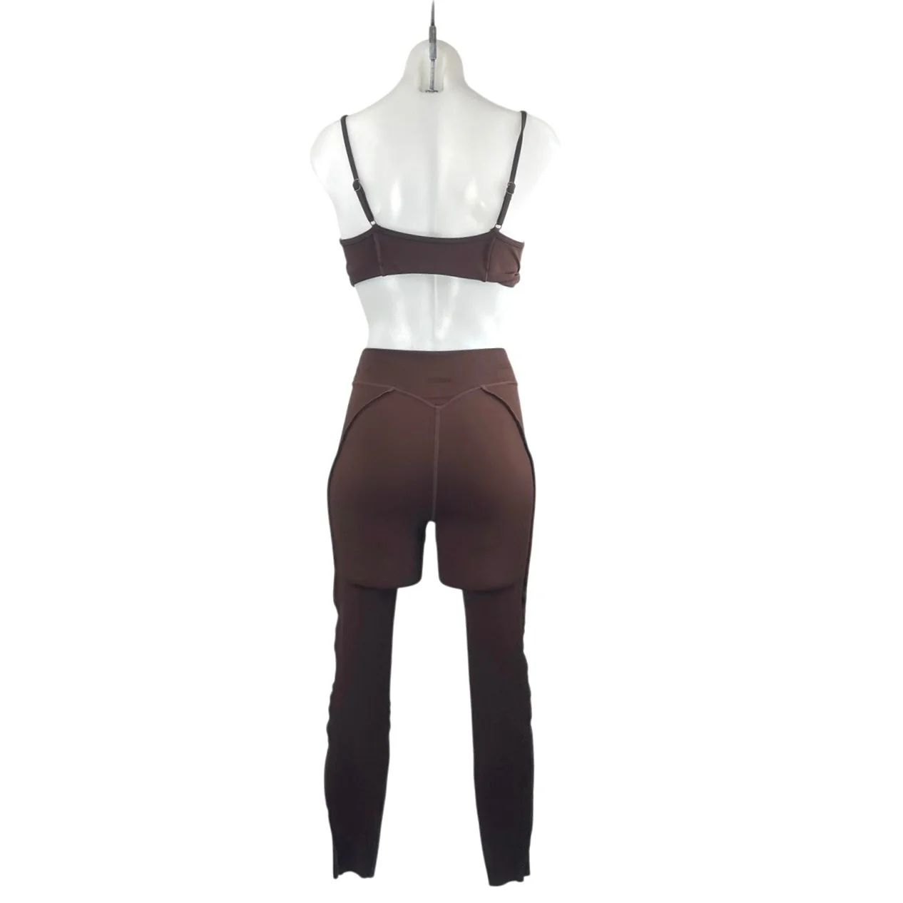 BTTRM Better Me Brown Contour Stitch Bralette Leggings Athletic 2-Piece Set M - Image 3