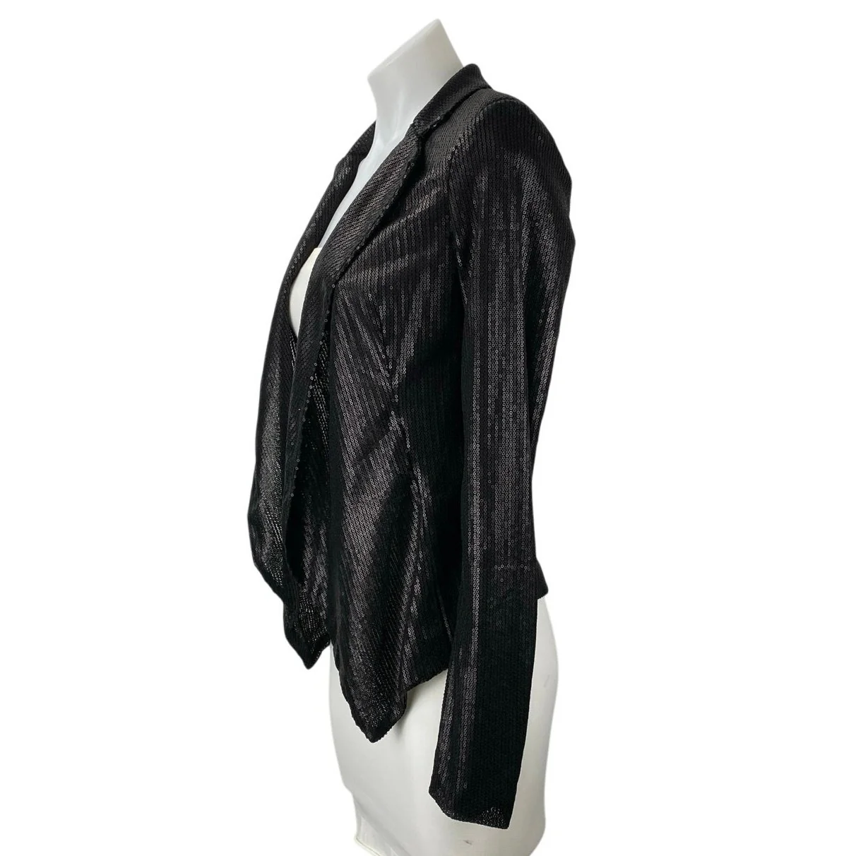Buffalo David Bitton Women's Black Long Sleeve Sequin Blazer Coat Jacket Size XS - Image 2