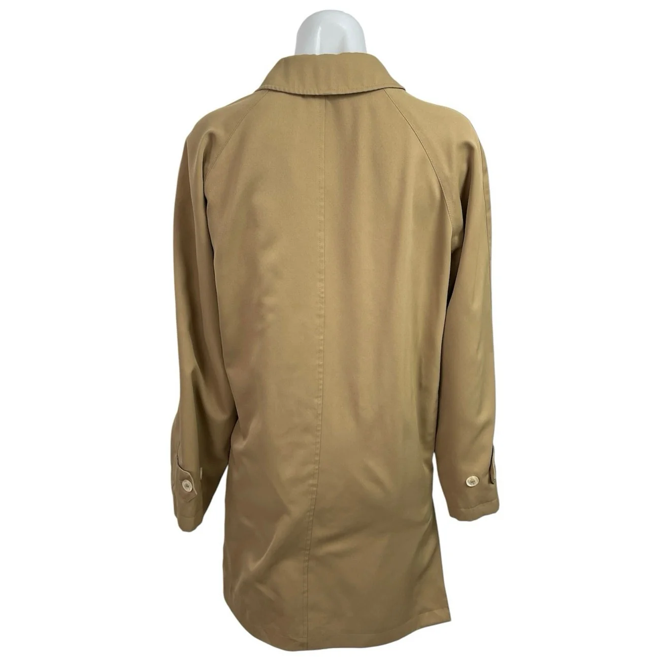 Burberry Women's Tan Long Sleeve Collared Button Down Midi Coat Jacket Size L - Image 3