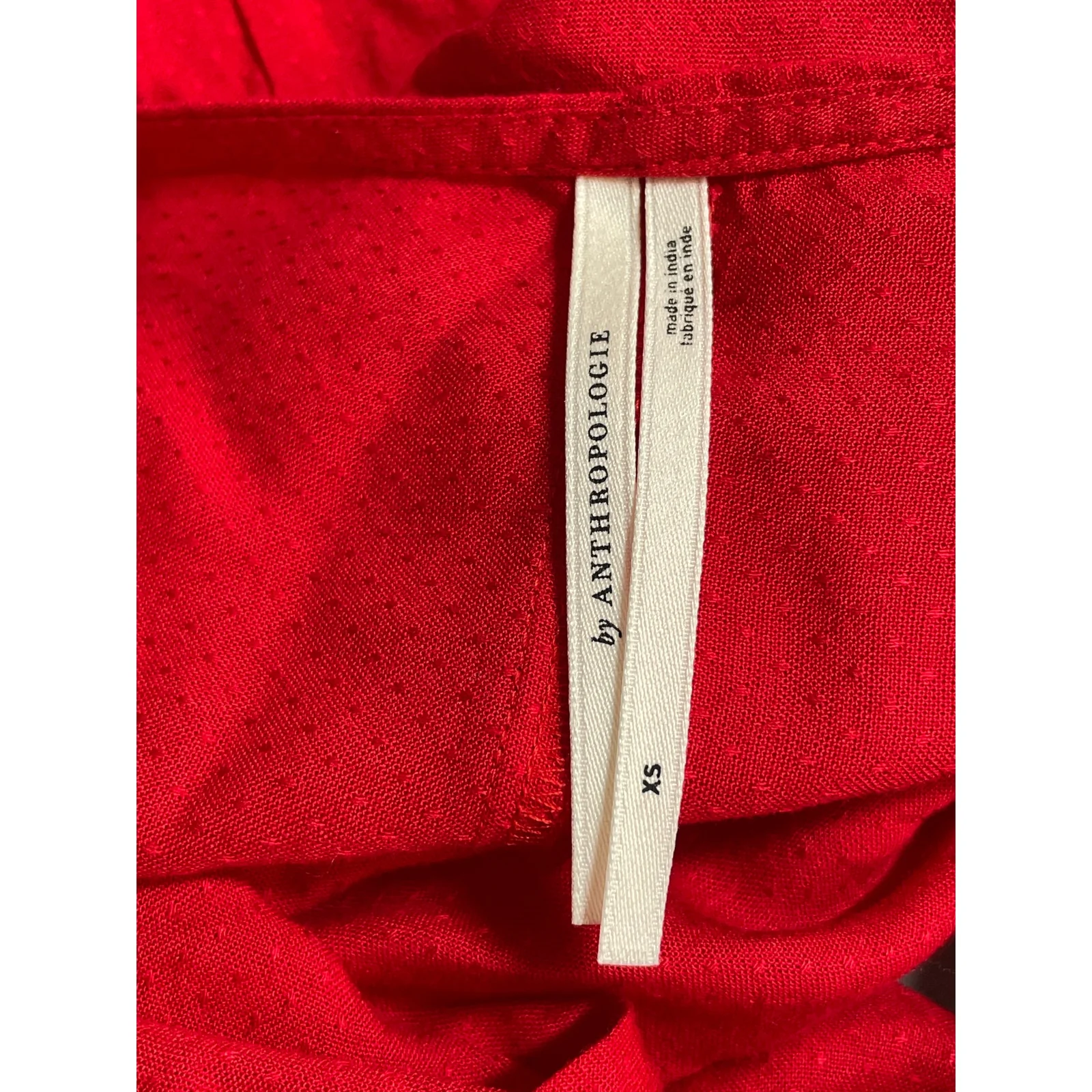 By Anthropologie Red Long Sleeve Wrap Tie Cutout V Neck A Line Maxi Dress Sz XS - Image 5