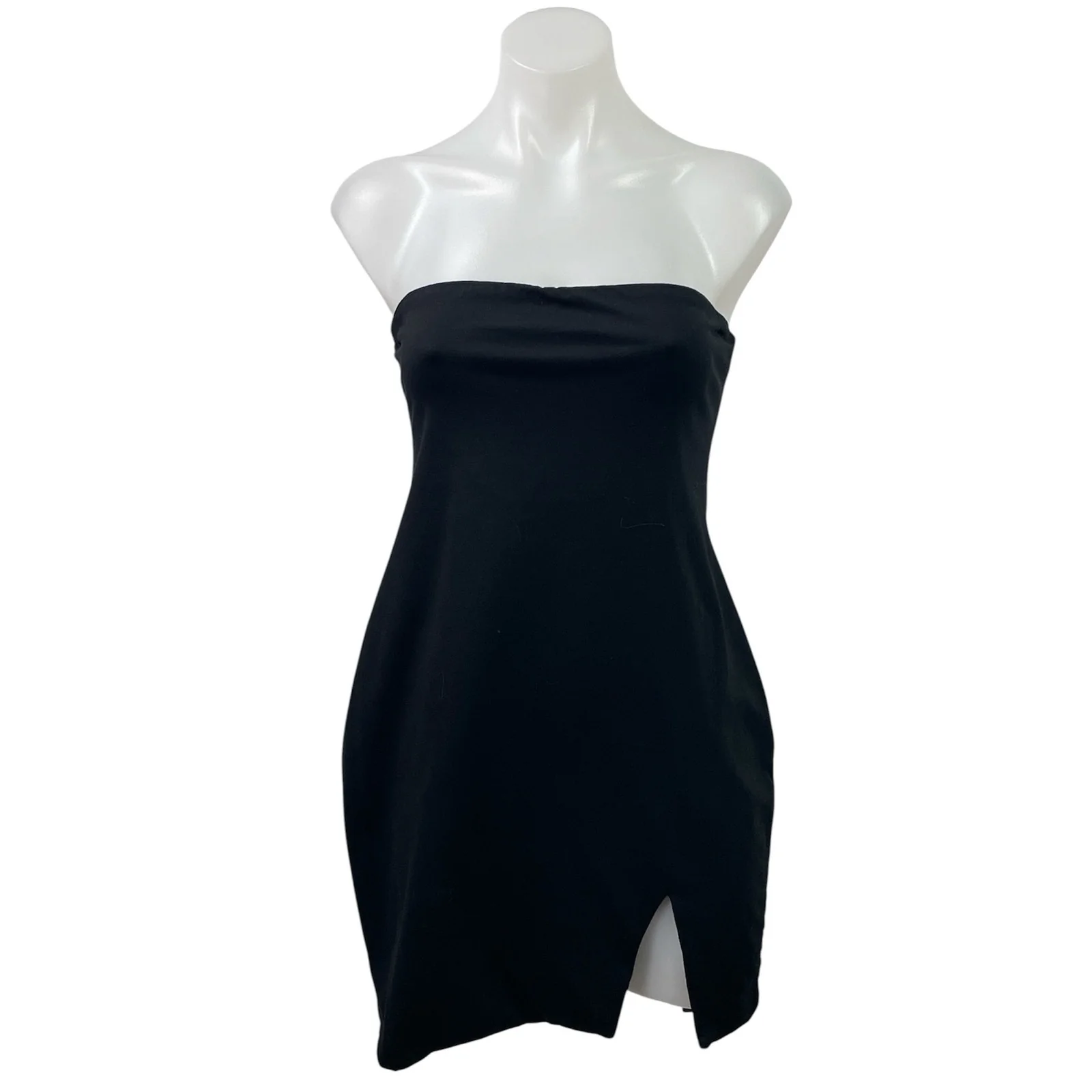 By The Way Black Sleeveless Strapless Mini Bodycon Bandeau Tube Tank Dress Sz S