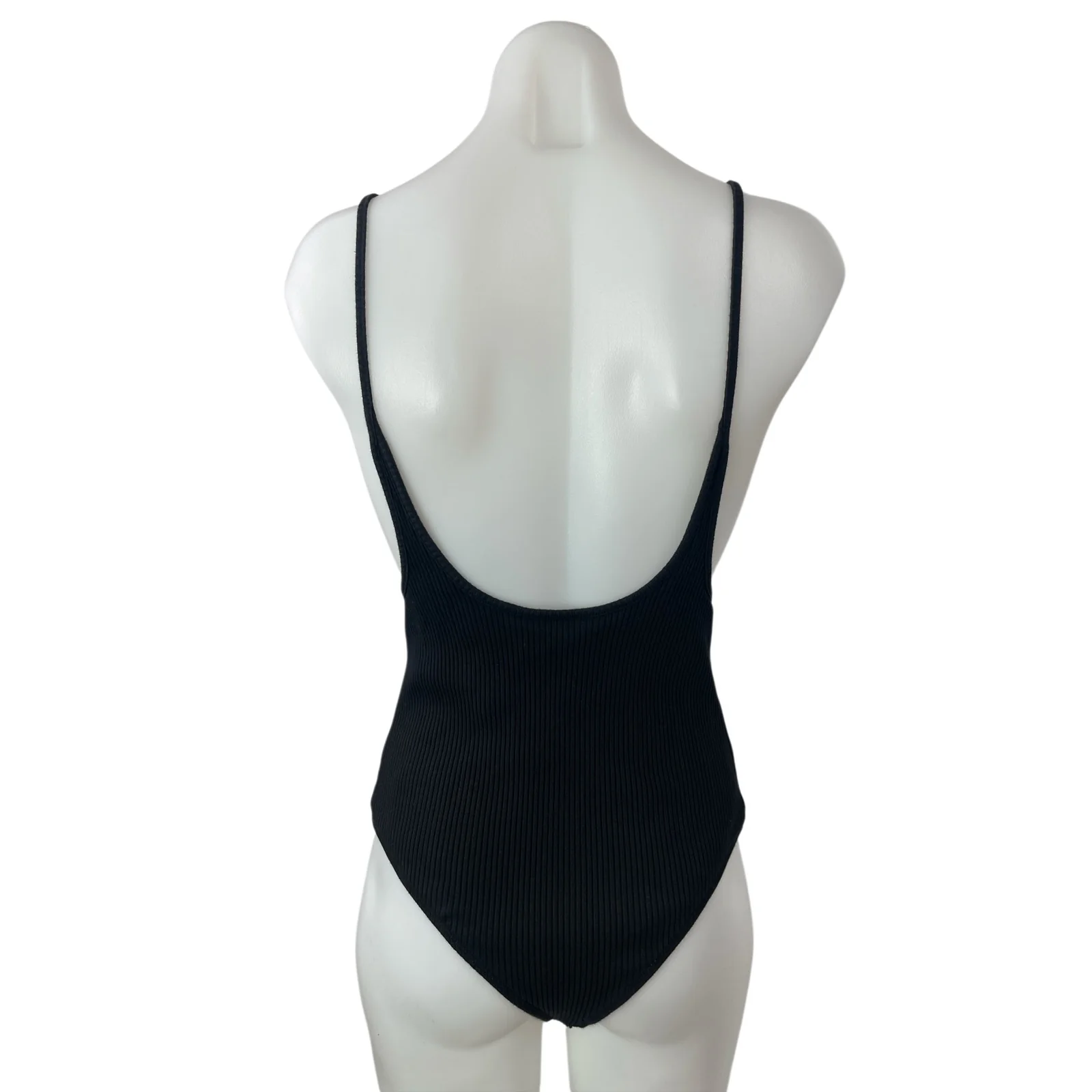 By The Way Women's Black Ribbed Sleeveless Square Neck Cami Tank Bodysuit Top L - Image 2