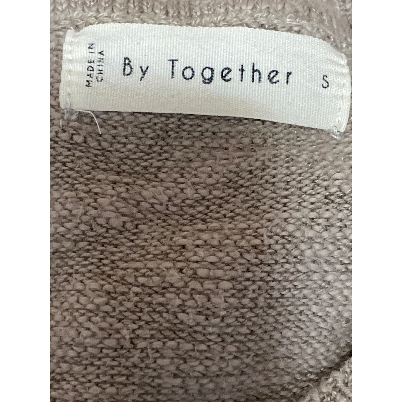 By Together Women's Brown Tan V-Neck Short Sleeve Crop Knit Sweater Top Size S - Image 3