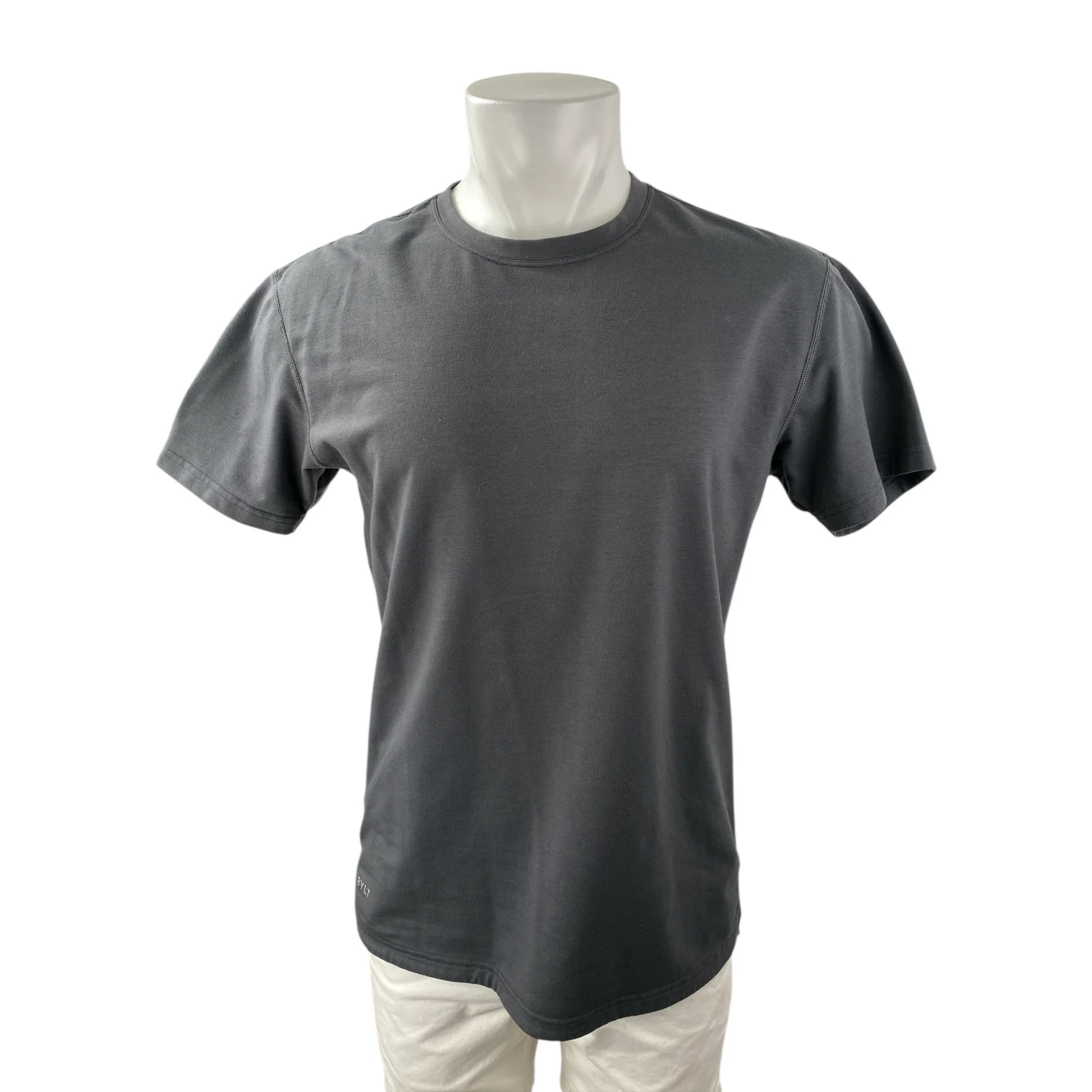 BYLT Men's Gray Crew Neck Short Sleeve Slim Casual Basic Tee T-Shirt Top Size M