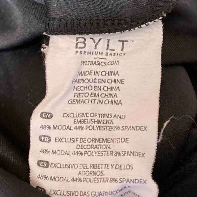 BYLT Women's Black Long Sleeve Collared V-Neck Sweatshirt Sweater Top Size M - Image 4