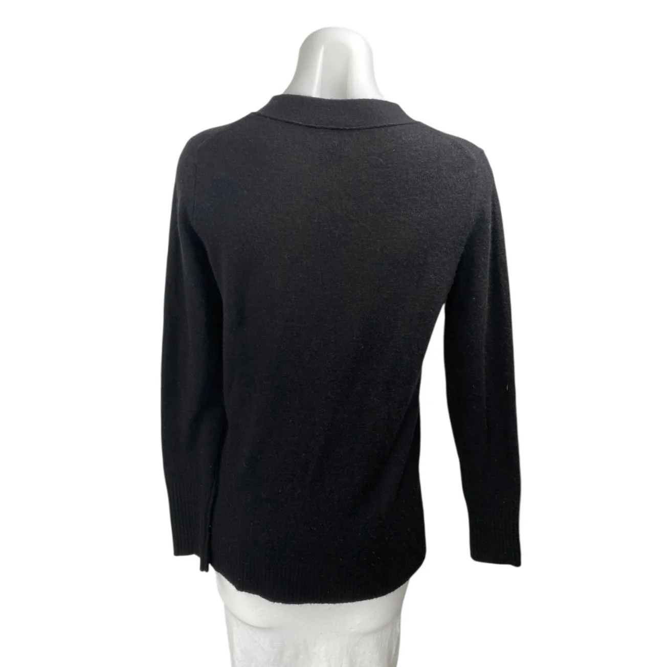 C by Bloomingdale's 100% Cashmere Black Knit Long Sleeve Cardigan Sweater Top S - Image 2