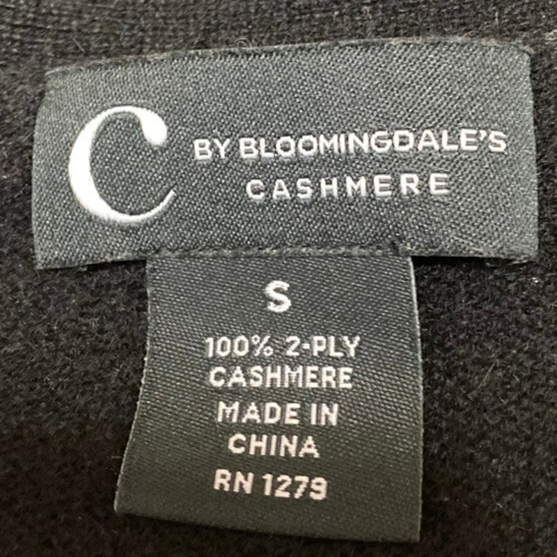 C by Bloomingdale's 100% Cashmere Black Knit Long Sleeve Cardigan Sweater Top S - Image 3