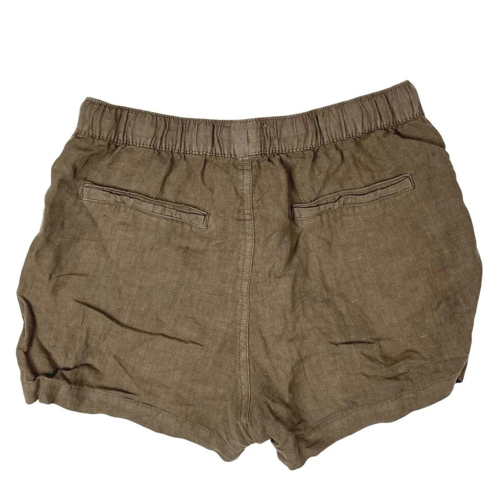 C&C California Women's Brown High Rise Elastic Waist Drawstring Mini Shorts Sz S - Image 2
