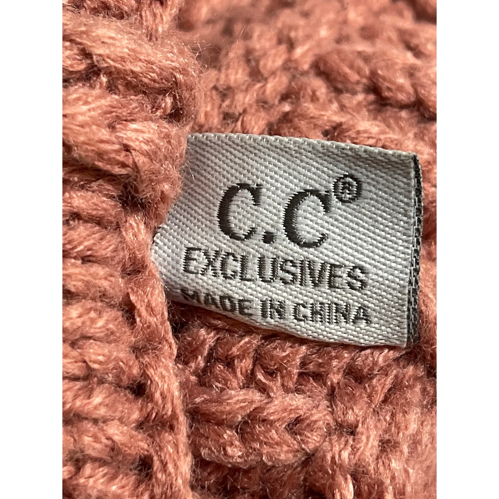 C.C Exclusives Women's Pink Coral Ribbed Knit Winter Bonnet Beanie Hat Cap OS - Image 3